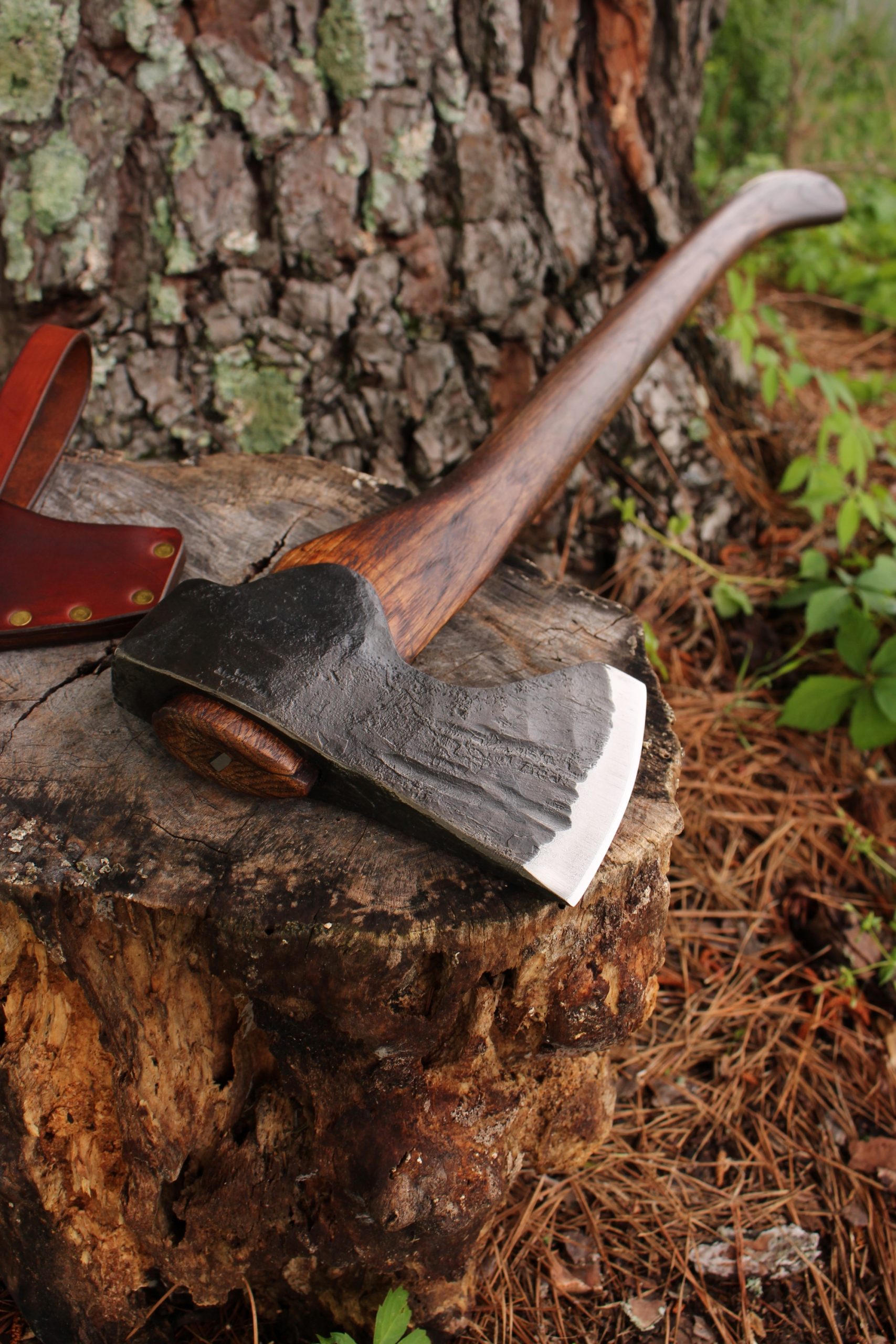 handmade, usa made, usa made axe, hatchet, chopping, wood chopping, outdoor, outdoorsman, survival, backwoodsman, hickory, axe made in america, axes made in the usa, ike bullington, wolf valley forge, valley forge, pack axe, back packing, camping, trail axe, hunting axe, trappers axe, camp axe, bush axe, belt axe, pack axe, leather shoulder rig, chopping axe, leather axe carrier, shoulder sling for axe, carpenter's axe, Wolf Valley Forge, Wolf Valley Forge axe release, Axe Wax, haversack, go bag, man purse, man bag, canvas bag, reenactor, reenacting, Trekker Axe, Axe Life