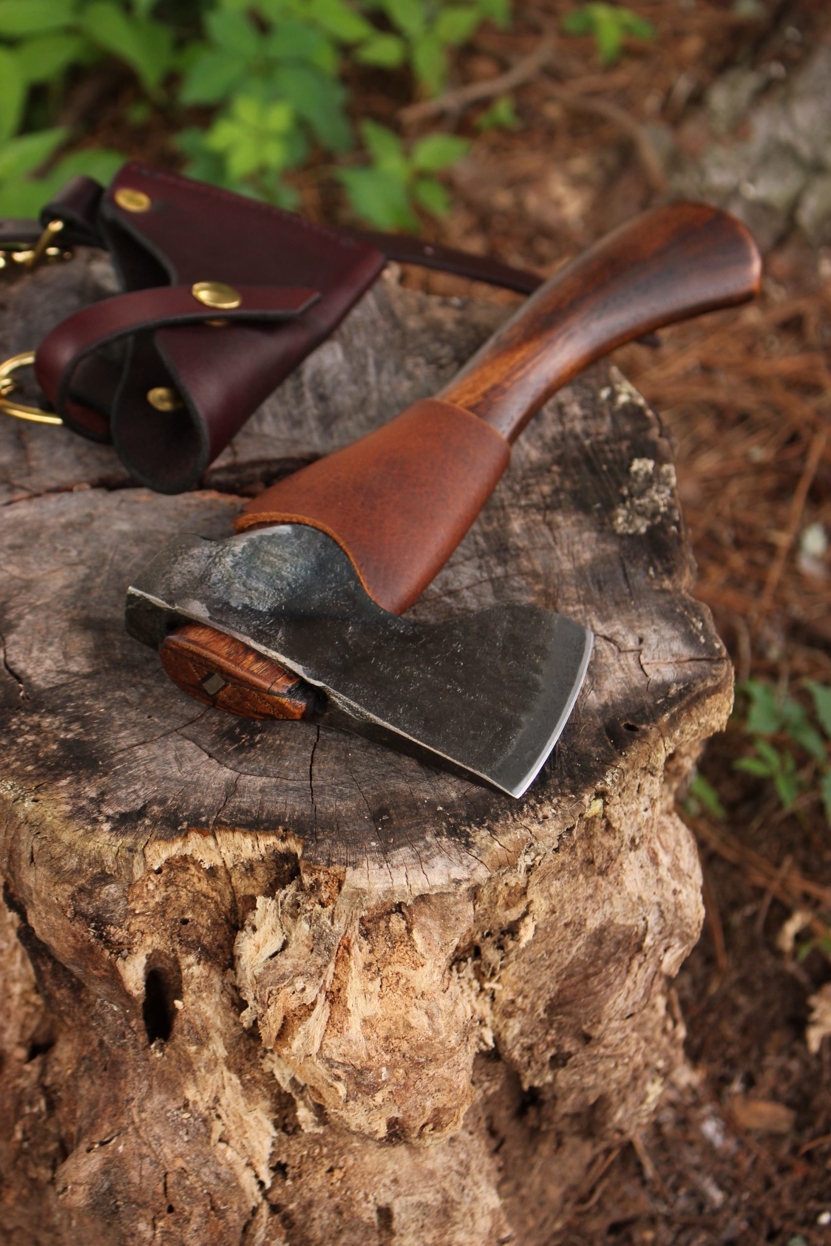 handmade, usa made, usa made axe, hatchet, chopping, wood chopping, outdoor, outdoorsman, survival, backwoodsman, hickory, axe made in america, axes made in the usa, ike bullington, wolf valley forge, valley forge, pack axe, back packing, camping, trail axe, hunting axe, trappers axe, camp axe, bush axe, belt axe, pack axe, leather shoulder rig, chopping axe, leather axe carrier, shoulder sling for axe, carpenter's axe, Wolf Valley Forge, Wolf Valley Forge axe release, Axe Wax, haversack, go bag, man purse, man bag, canvas bag, reenactor, reenacting, Trekker Axe, Axe Life