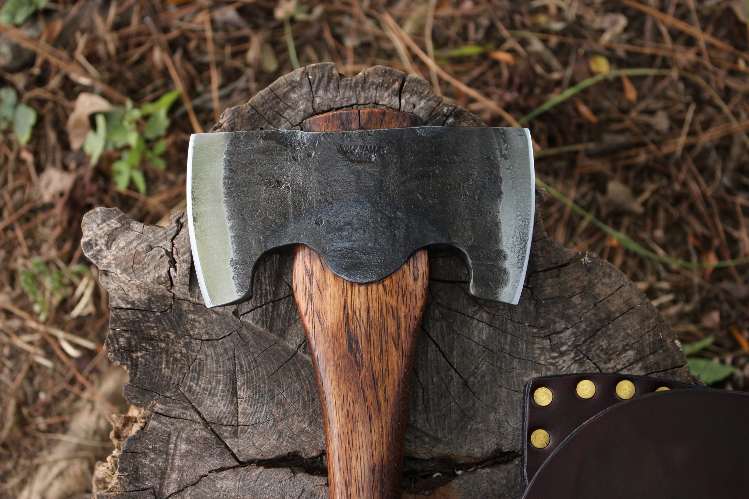 handmade, usa made, usa made axe, hatchet, chopping, wood chopping, outdoor, outdoorsman, survival, backwoodsman, hickory, axe made in america, axes made in the usa, ike bullington, wolf valley forge, valley forge, pack axe, back packing, camping, trail axe, hunting axe, trappers axe, camp axe, bush axe, belt axe, pack axe, leather shoulder rig, chopping axe, leather axe carrier, shoulder sling for axe, carpenter's axe, Wolf Valley Forge, Wolf Valley Forge axe release, Axe Wax, haversack, go bag, man purse, man bag, canvas bag, reenactor, reenacting, Trekker Axe, Axe Life