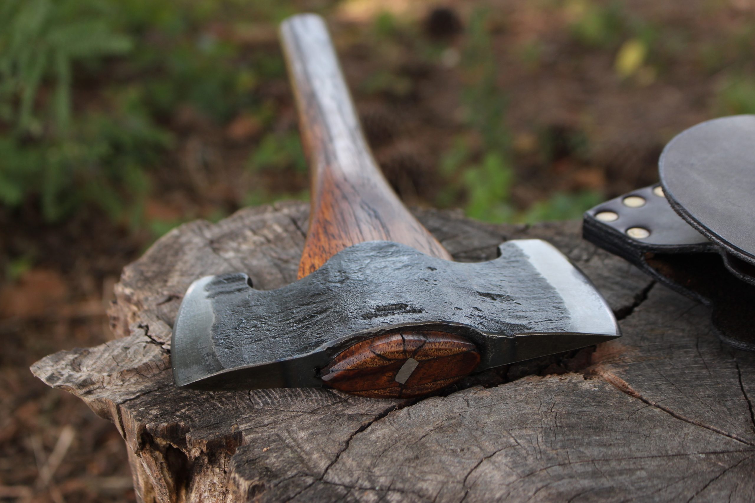handmade, usa made, usa made axe, hatchet, chopping, wood chopping, outdoor, outdoorsman, survival, backwoodsman, hickory, axe made in america, axes made in the usa, ike bullington, wolf valley forge, valley forge, pack axe, back packing, camping, trail axe, hunting axe, trappers axe, camp axe, bush axe, belt axe, pack axe, leather shoulder rig, chopping axe, leather axe carrier, shoulder sling for axe, carpenter's axe, Wolf Valley Forge, Wolf Valley Forge axe release, Axe Wax, haversack, go bag, man purse, man bag, canvas bag, reenactor, reenacting, Trekker Axe, Axe Life
