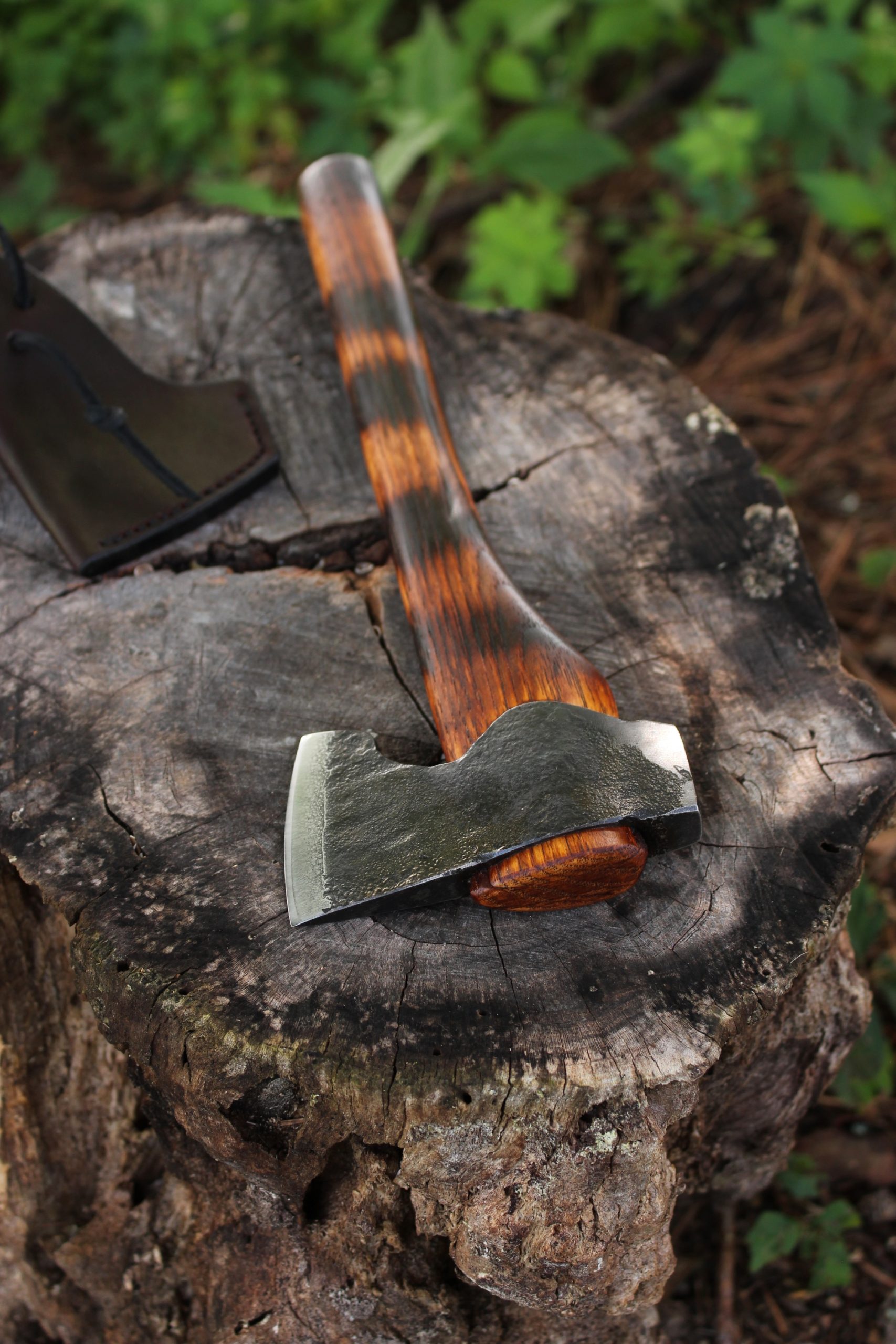 handmade, usa made, usa made axe, hatchet, chopping, wood chopping, outdoor, outdoorsman, survival, backwoodsman, hickory, axe made in amera, axes made in the usa, ike bullington, wolf valley forge, valley forge, pack axe, back packing, camping, trail axe, hunting axe, trappers axe, camp axe, bush axe, belt axe, pack axe, leather shoulder rig, chopping axe, leather axe carrier, shoulder sling for axe, Carpenter's Axe, New Wolf Valley Forge Axe Release, WVF