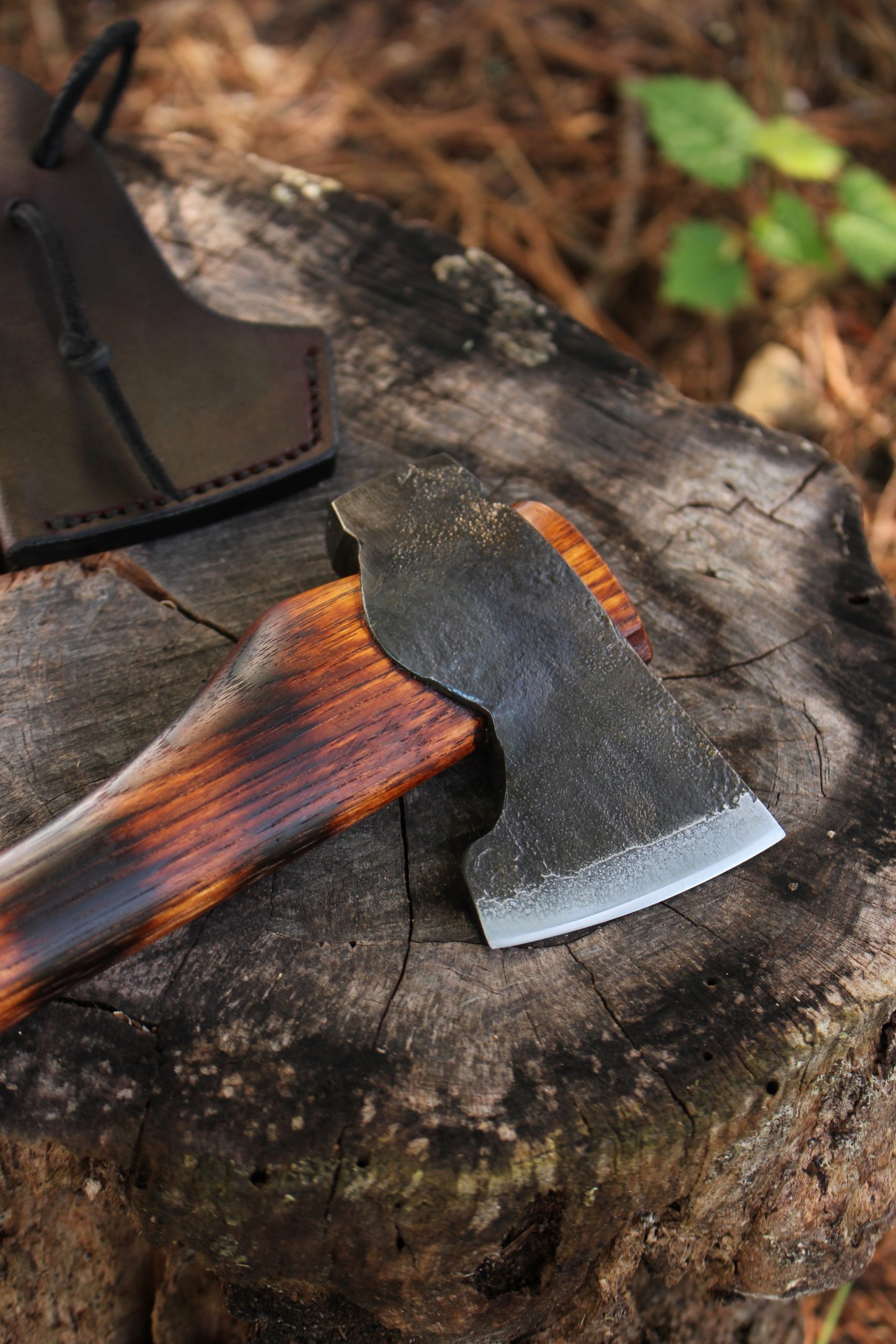 handmade, usa made, usa made axe, hatchet, chopping, wood chopping, outdoor, outdoorsman, survival, backwoodsman, hickory, axe made in amera, axes made in the usa, ike bullington, wolf valley forge, valley forge, pack axe, back packing, camping, trail axe, hunting axe, trappers axe, camp axe, bush axe, belt axe, pack axe, leather shoulder rig, chopping axe, leather axe carrier, shoulder sling for axe, Carpenter's Axe, New Wolf Valley Forge Axe Release, WVF