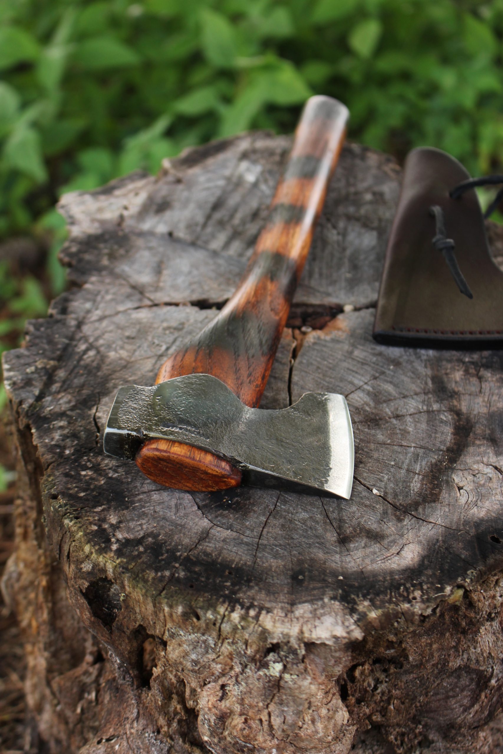 handmade, usa made, usa made axe, hatchet, chopping, wood chopping, outdoor, outdoorsman, survival, backwoodsman, hickory, axe made in amera, axes made in the usa, ike bullington, wolf valley forge, valley forge, pack axe, back packing, camping, trail axe, hunting axe, trappers axe, camp axe, bush axe, belt axe, pack axe, leather shoulder rig, chopping axe, leather axe carrier, shoulder sling for axe, Carpenter's Axe, New Wolf Valley Forge Axe Release, WVF