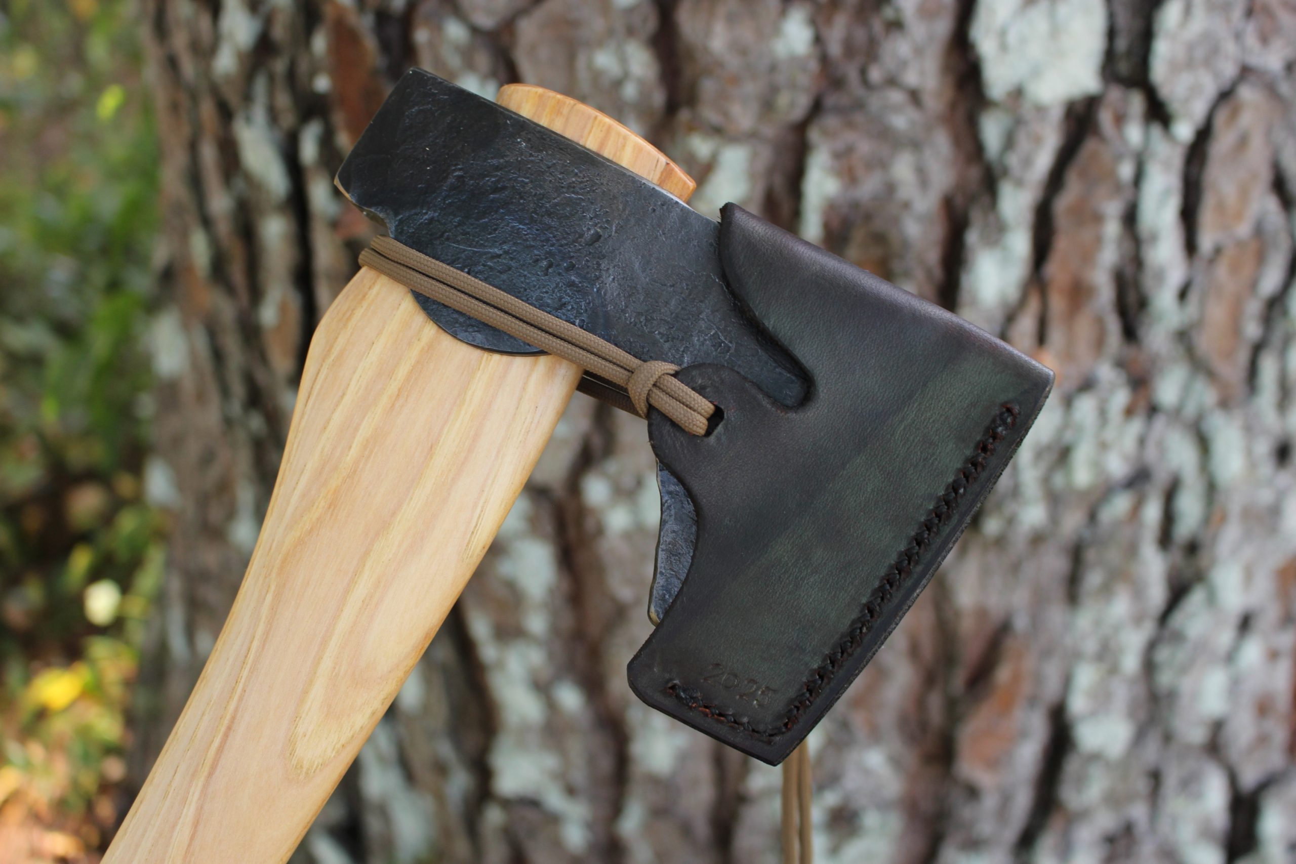handmade, usa made, usa made axe, hatchet, chopping, wood chopping, outdoor, outdoorsman, survival, backwoodsman, hickory, axe made in amera, axes made in the usa, ike bullington, wolf valley forge, valley forge, pack axe, back packing, camping, trail axe, hunting axe, trappers axe, camp axe, bush axe, belt axe, pack axe, leather shoulder rig, chopping axe, leather axe carrier, shoulder sling for axe, Carpenter's Axe, New Wolf Valley Forge Axe Release, WVF
