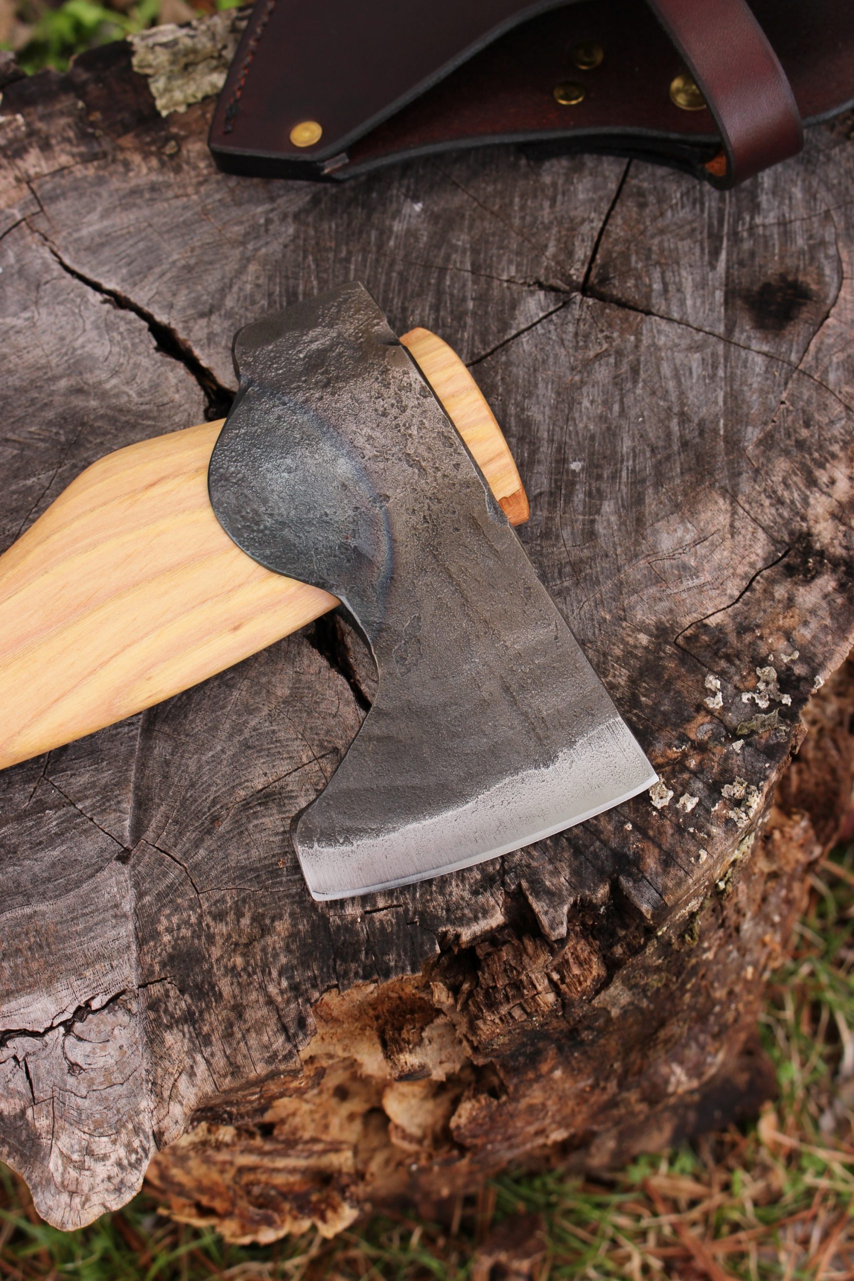 handmade, usa made, usa made axe, hatchet, chopping, wood chopping, outdoor, outdoorsman, survival, backwoodsman, hickory, axe made in america, axes made in the usa, ike bullington, wolf valley forge, valley forge, pack axe, back packing, camping, trail axe, hunting axe, trappers axe, camp axe, bush axe, belt axe, pack axe, leather shoulder rig, chopping axe, leather axe carrier, shoulder sling for axe, carpenter's axe, Wolf Valley Forge, Wolf Valley Forge axe release, Axe Wax, haversack, go back, man purse, man bag, canvas bag, reenactor, reenacting