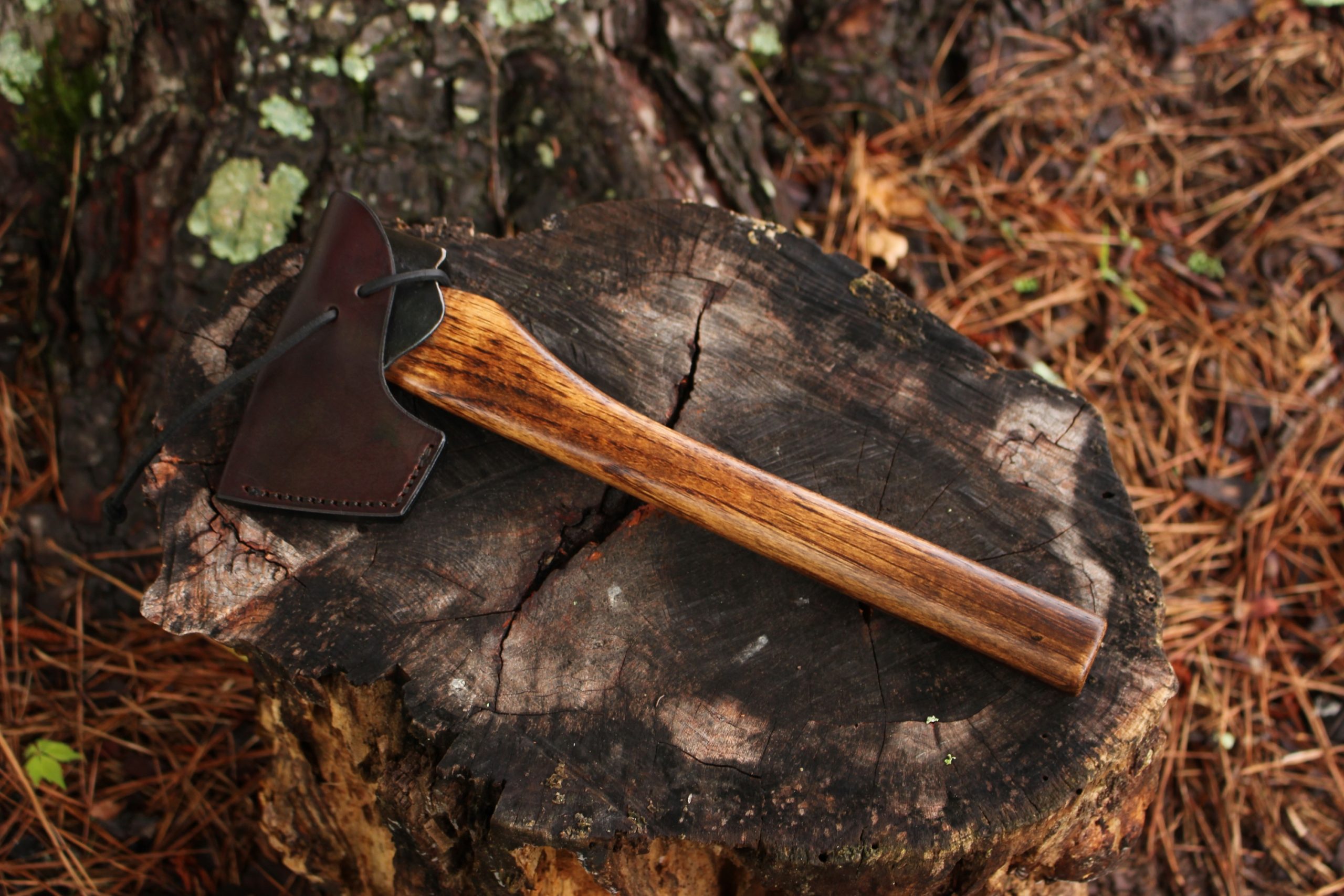 handmade, usa made, usa made axe, hatchet, chopping, wood chopping, outdoor, outdoorsman, survival, backwoodsman, hickory, axe made in america, axes made in the usa, ike bullington, wolf valley forge, valley forge, pack axe, back packing, camping, trail axe, hunting axe, trappers axe, camp axe, bush axe, belt axe, pack axe, leather shoulder rig, chopping axe, leather axe carrier, shoulder sling for axe, carpenter's axe, Wolf Valley Forge, Wolf Valley Forge axe release, Axe Wax, haversack, go back, man purse, man bag, canvas bag, reenactor, reenacting