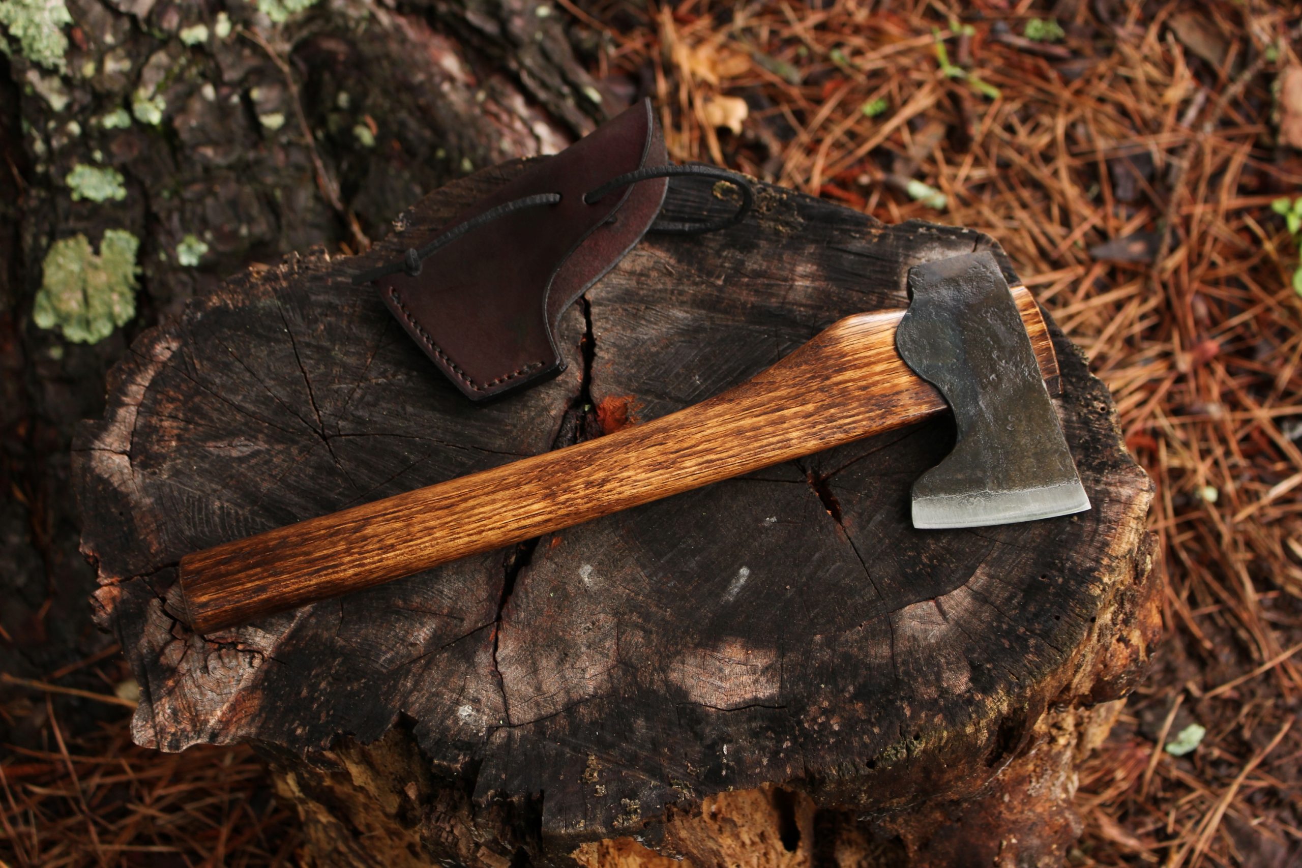 handmade, usa made, usa made axe, hatchet, chopping, wood chopping, outdoor, outdoorsman, survival, backwoodsman, hickory, axe made in america, axes made in the usa, ike bullington, wolf valley forge, valley forge, pack axe, back packing, camping, trail axe, hunting axe, trappers axe, camp axe, bush axe, belt axe, pack axe, leather shoulder rig, chopping axe, leather axe carrier, shoulder sling for axe, carpenter's axe, Wolf Valley Forge, Wolf Valley Forge axe release, Axe Wax, haversack, go back, man purse, man bag, canvas bag, reenactor, reenacting