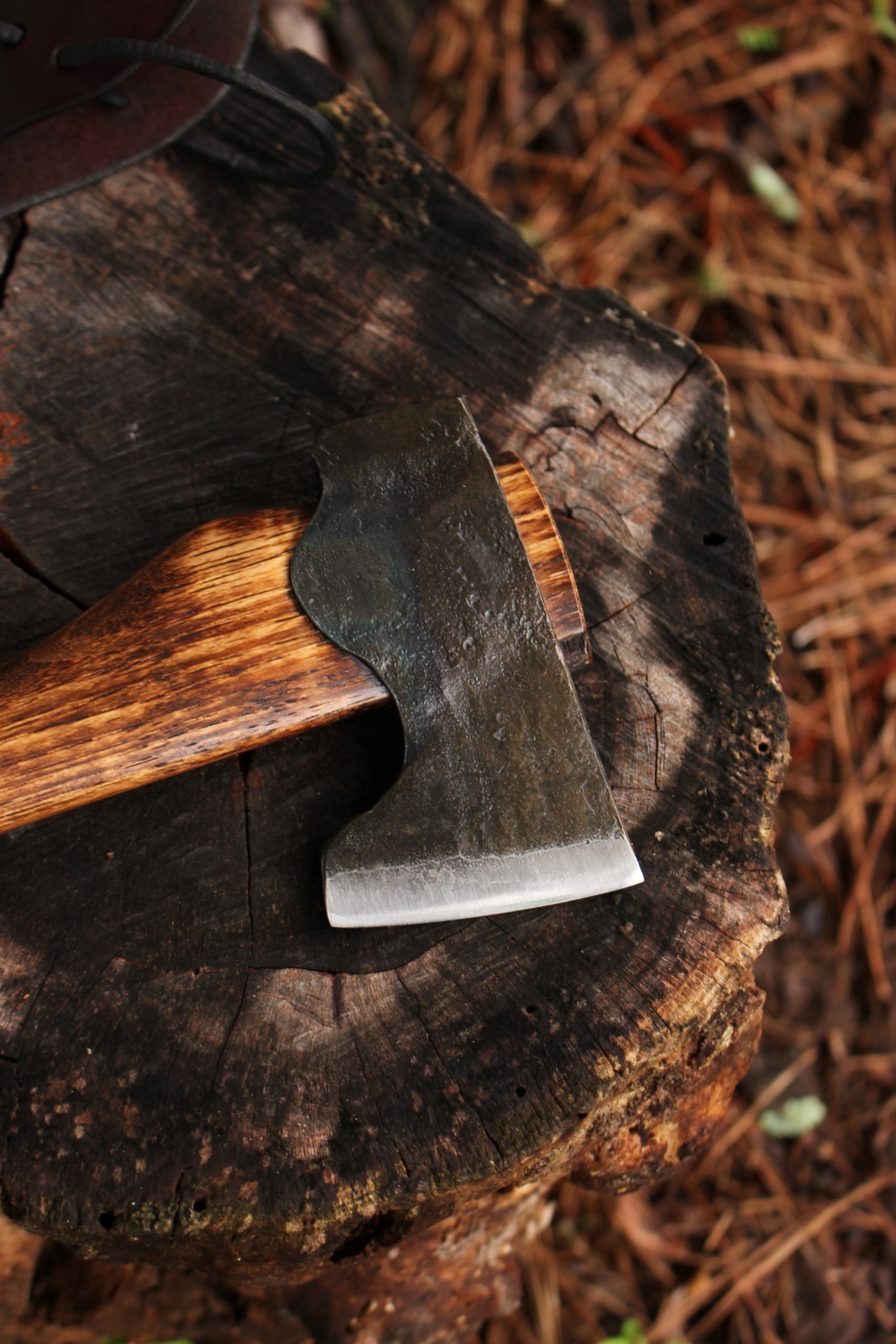 handmade, usa made, usa made axe, hatchet, chopping, wood chopping, outdoor, outdoorsman, survival, backwoodsman, hickory, axe made in america, axes made in the usa, ike bullington, wolf valley forge, valley forge, pack axe, back packing, camping, trail axe, hunting axe, trappers axe, camp axe, bush axe, belt axe, pack axe, leather shoulder rig, chopping axe, leather axe carrier, shoulder sling for axe, carpenter's axe, Wolf Valley Forge, Wolf Valley Forge axe release, Axe Wax, haversack, go back, man purse, man bag, canvas bag, reenactor, reenacting