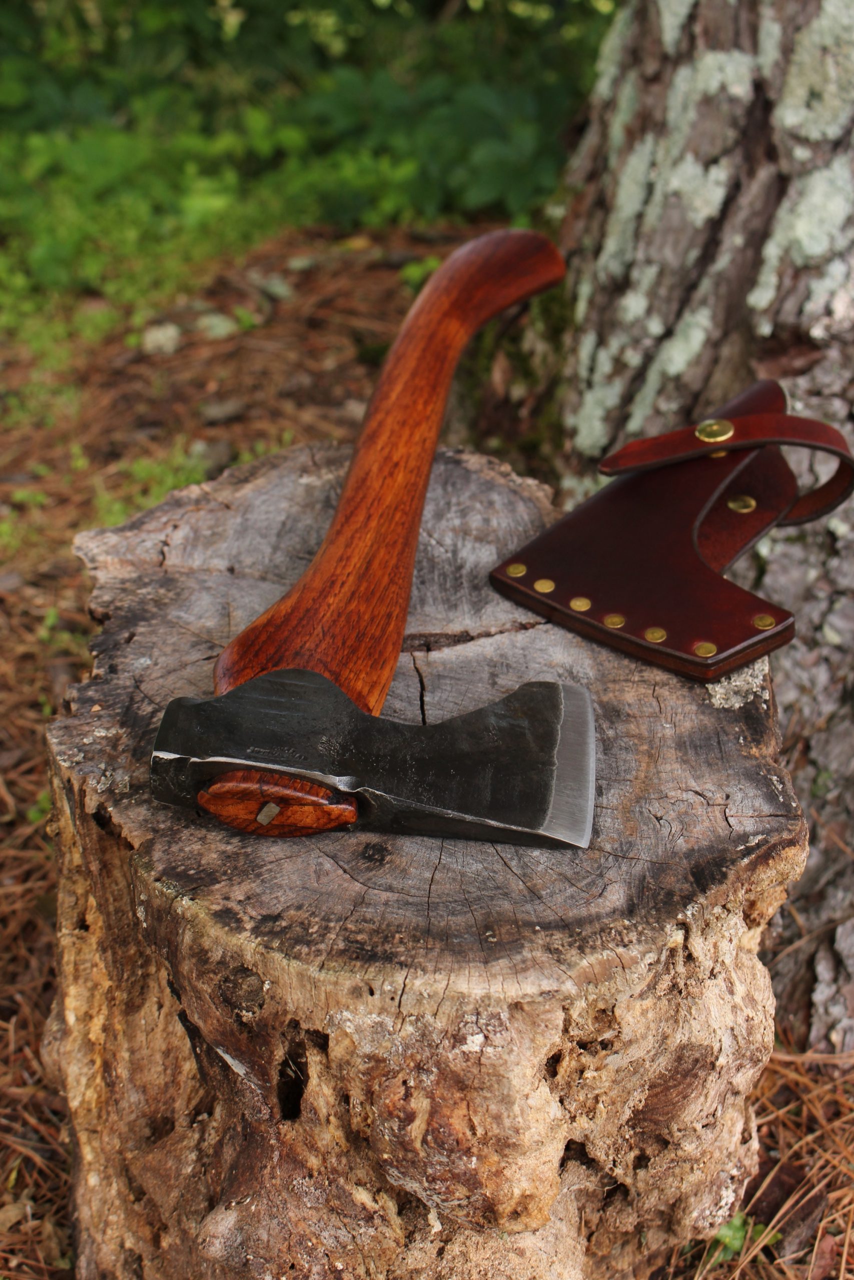 handmade, usa made, usa made axe, hatchet, chopping, wood chopping, outdoor, outdoorsman, survival, backwoodsman, hickory, axe made in amera, axes made in the usa, ike bullington, wolf valley forge, valley forge, pack axe, back packing, camping, trail axe, hunting axe, trappers axe, camp axe, bush axe, belt axe, pack axe, leather shoulder rig, chopping axe, leather axe carrier, shoulder sling for axe, Carpenter's Axe, New Wolf Valley Forge Axe Release, WVF