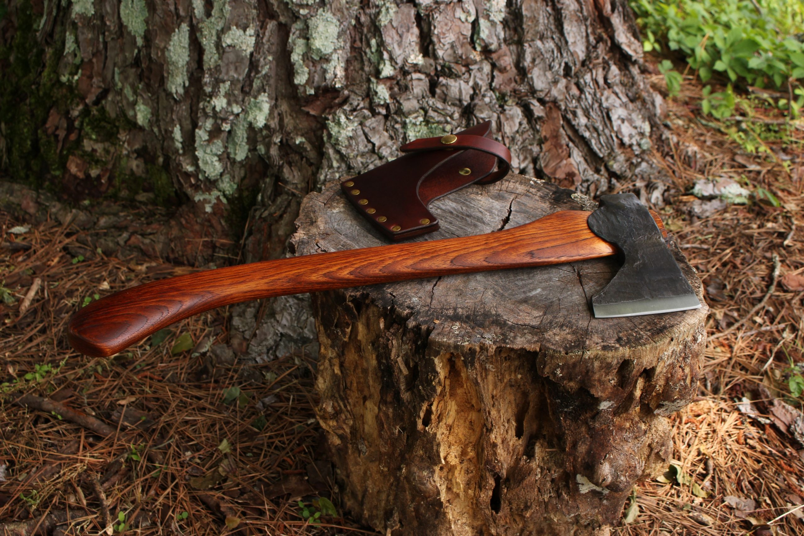 handmade, usa made, usa made axe, hatchet, chopping, wood chopping, outdoor, outdoorsman, survival, backwoodsman, hickory, axe made in amera, axes made in the usa, ike bullington, wolf valley forge, valley forge, pack axe, back packing, camping, trail axe, hunting axe, trappers axe, camp axe, bush axe, belt axe, pack axe, leather shoulder rig, chopping axe, leather axe carrier, shoulder sling for axe, Carpenter's Axe, New Wolf Valley Forge Axe Release, WVF