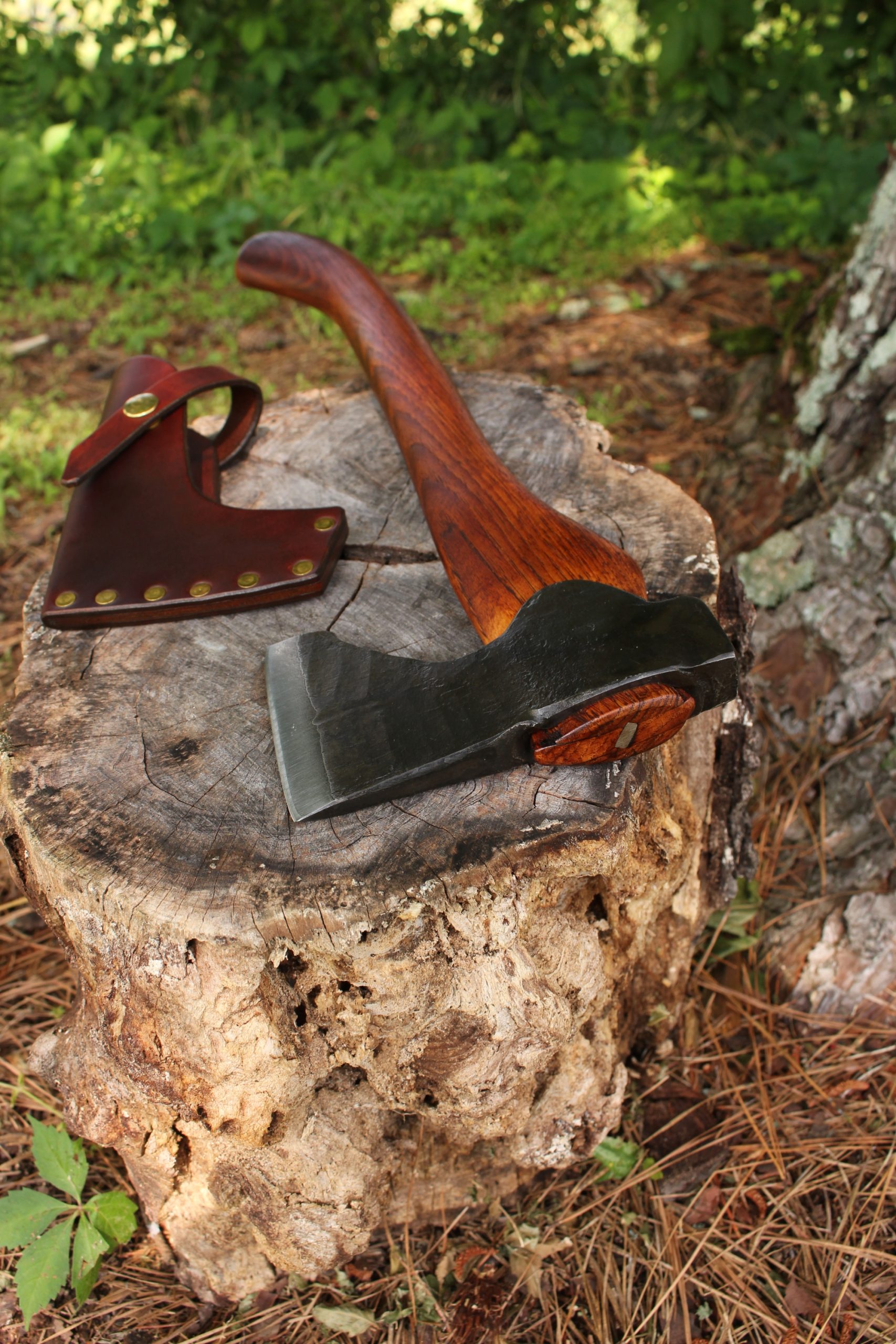 handmade, usa made, usa made axe, hatchet, chopping, wood chopping, outdoor, outdoorsman, survival, backwoodsman, hickory, axe made in amera, axes made in the usa, ike bullington, wolf valley forge, valley forge, pack axe, back packing, camping, trail axe, hunting axe, trappers axe, camp axe, bush axe, belt axe, pack axe, leather shoulder rig, chopping axe, leather axe carrier, shoulder sling for axe, Carpenter's Axe, New Wolf Valley Forge Axe Release, WVF