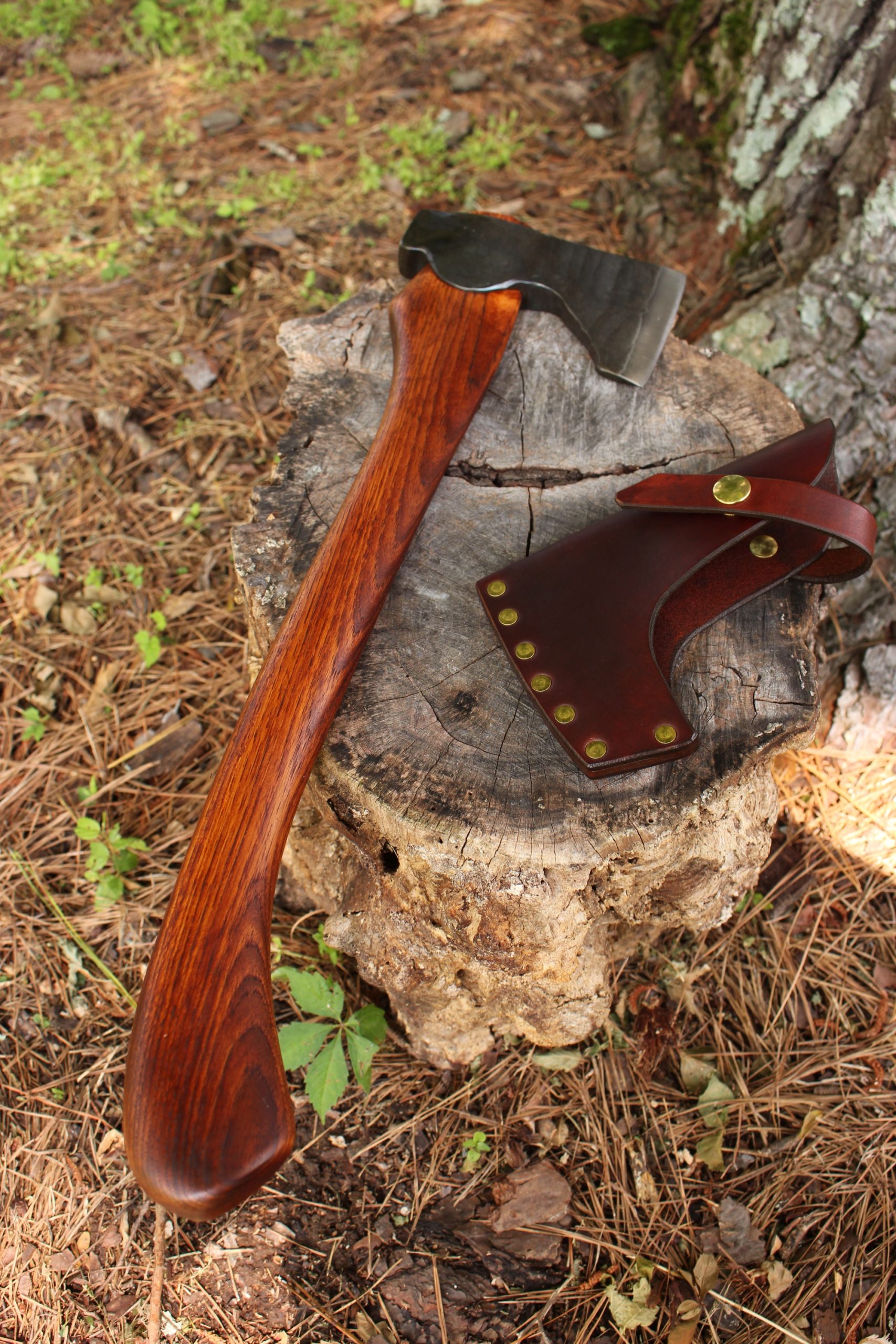 handmade, usa made, usa made axe, hatchet, chopping, wood chopping, outdoor, outdoorsman, survival, backwoodsman, hickory, axe made in amera, axes made in the usa, ike bullington, wolf valley forge, valley forge, pack axe, back packing, camping, trail axe, hunting axe, trappers axe, camp axe, bush axe, belt axe, pack axe, leather shoulder rig, chopping axe, leather axe carrier, shoulder sling for axe, Carpenter's Axe, New Wolf Valley Forge Axe Release, WVF