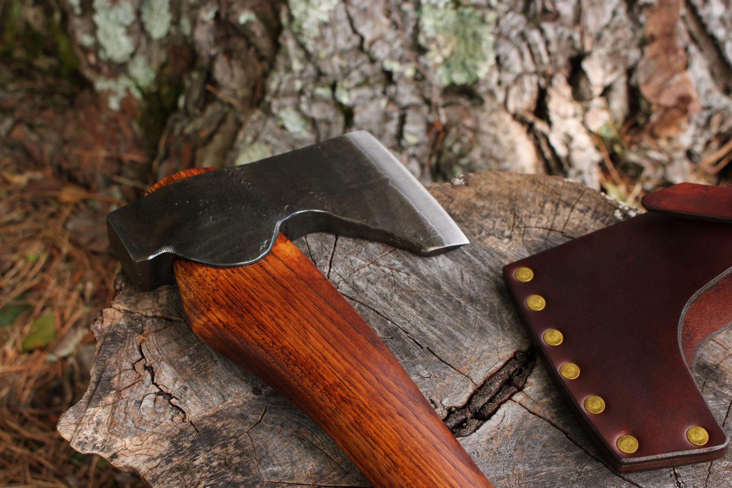handmade, usa made, usa made axe, hatchet, chopping, wood chopping, outdoor, outdoorsman, survival, backwoodsman, hickory, axe made in amera, axes made in the usa, ike bullington, wolf valley forge, valley forge, pack axe, back packing, camping, trail axe, hunting axe, trappers axe, camp axe, bush axe, belt axe, pack axe, leather shoulder rig, chopping axe, leather axe carrier, shoulder sling for axe, Carpenter's Axe, New Wolf Valley Forge Axe Release, WVF