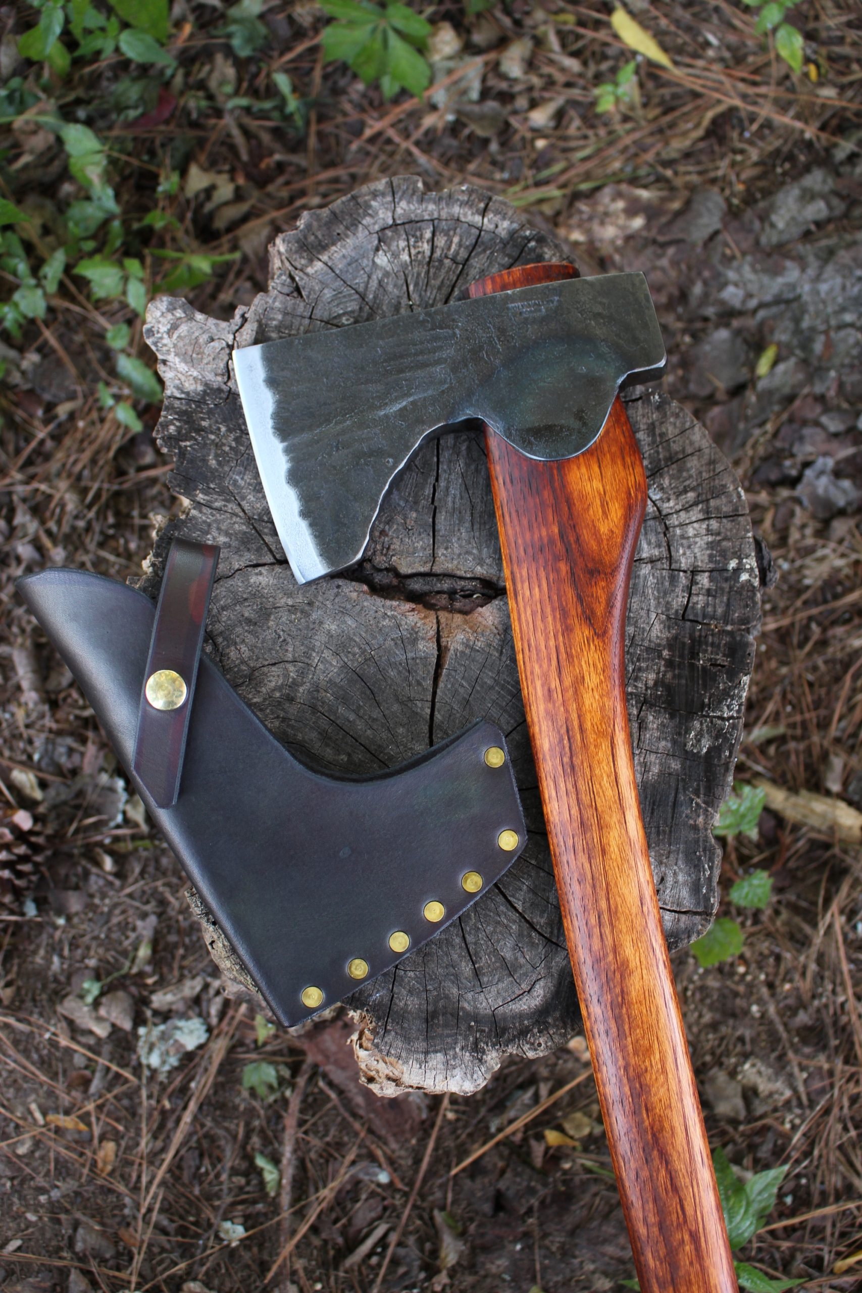 handmade, usa made, usa made axe, hatchet, chopping, wood chopping, outdoor, outdoorsman, survival, backwoodsman, hickory, axe made in amera, axes made in the usa, ike bullington, wolf valley forge, valley forge, pack axe, back packing, camping, trail axe, hunting axe, trappers axe, camp axe, bush axe, belt axe, pack axe, leather shoulder rig, chopping axe, leather axe carrier, shoulder sling for axe, Carpenter's Axe, New Wolf Valley Forge Axe Release, WVF