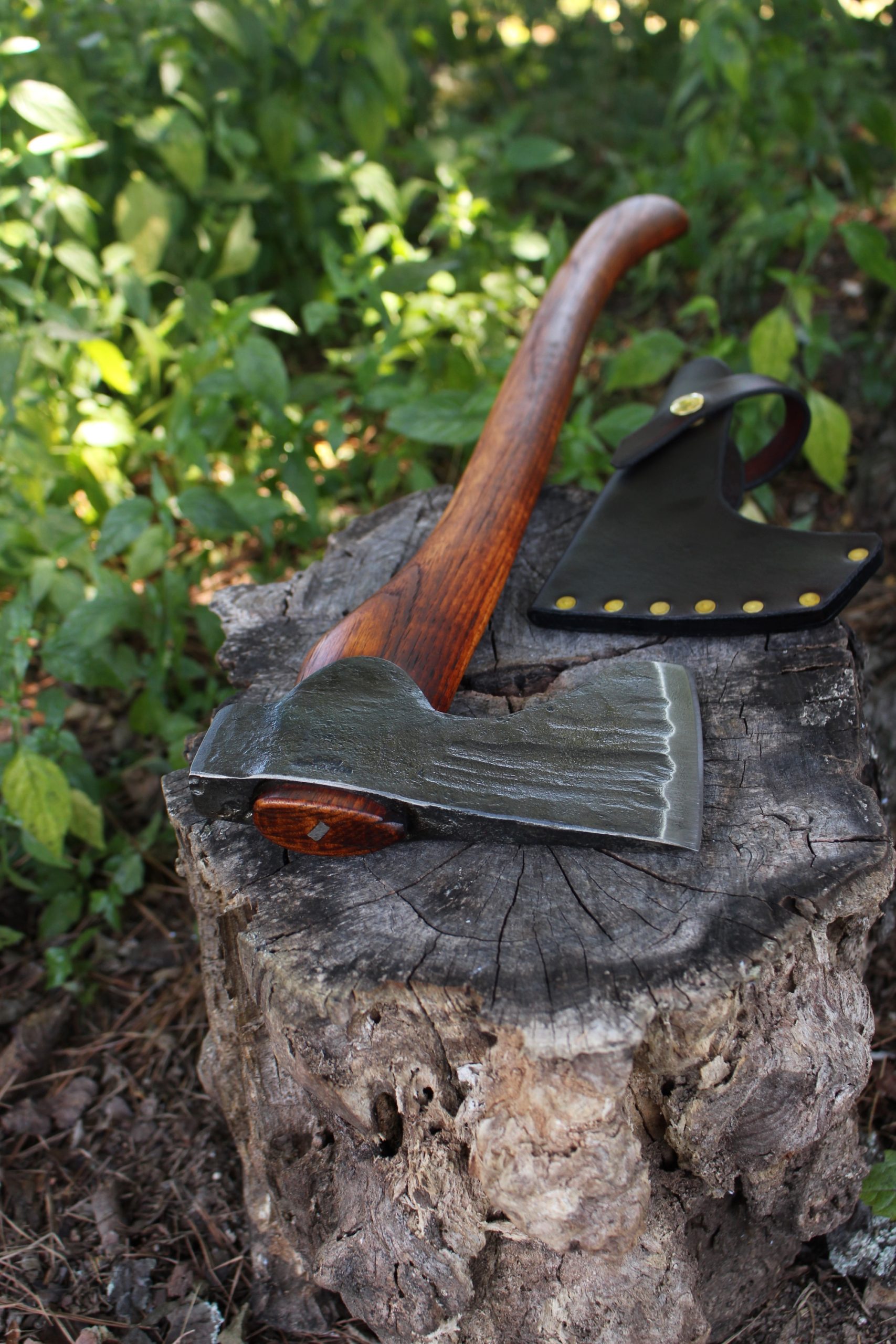 handmade, usa made, usa made axe, hatchet, chopping, wood chopping, outdoor, outdoorsman, survival, backwoodsman, hickory, axe made in amera, axes made in the usa, ike bullington, wolf valley forge, valley forge, pack axe, back packing, camping, trail axe, hunting axe, trappers axe, camp axe, bush axe, belt axe, pack axe, leather shoulder rig, chopping axe, leather axe carrier, shoulder sling for axe, Carpenter's Axe, New Wolf Valley Forge Axe Release, WVF