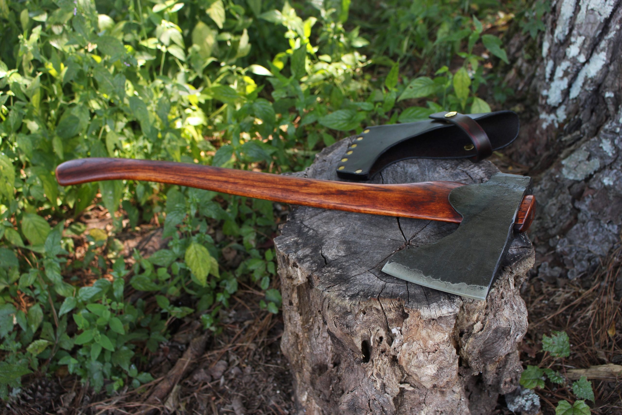 handmade, usa made, usa made axe, hatchet, chopping, wood chopping, outdoor, outdoorsman, survival, backwoodsman, hickory, axe made in amera, axes made in the usa, ike bullington, wolf valley forge, valley forge, pack axe, back packing, camping, trail axe, hunting axe, trappers axe, camp axe, bush axe, belt axe, pack axe, leather shoulder rig, chopping axe, leather axe carrier, shoulder sling for axe, Carpenter's Axe, New Wolf Valley Forge Axe Release, WVF