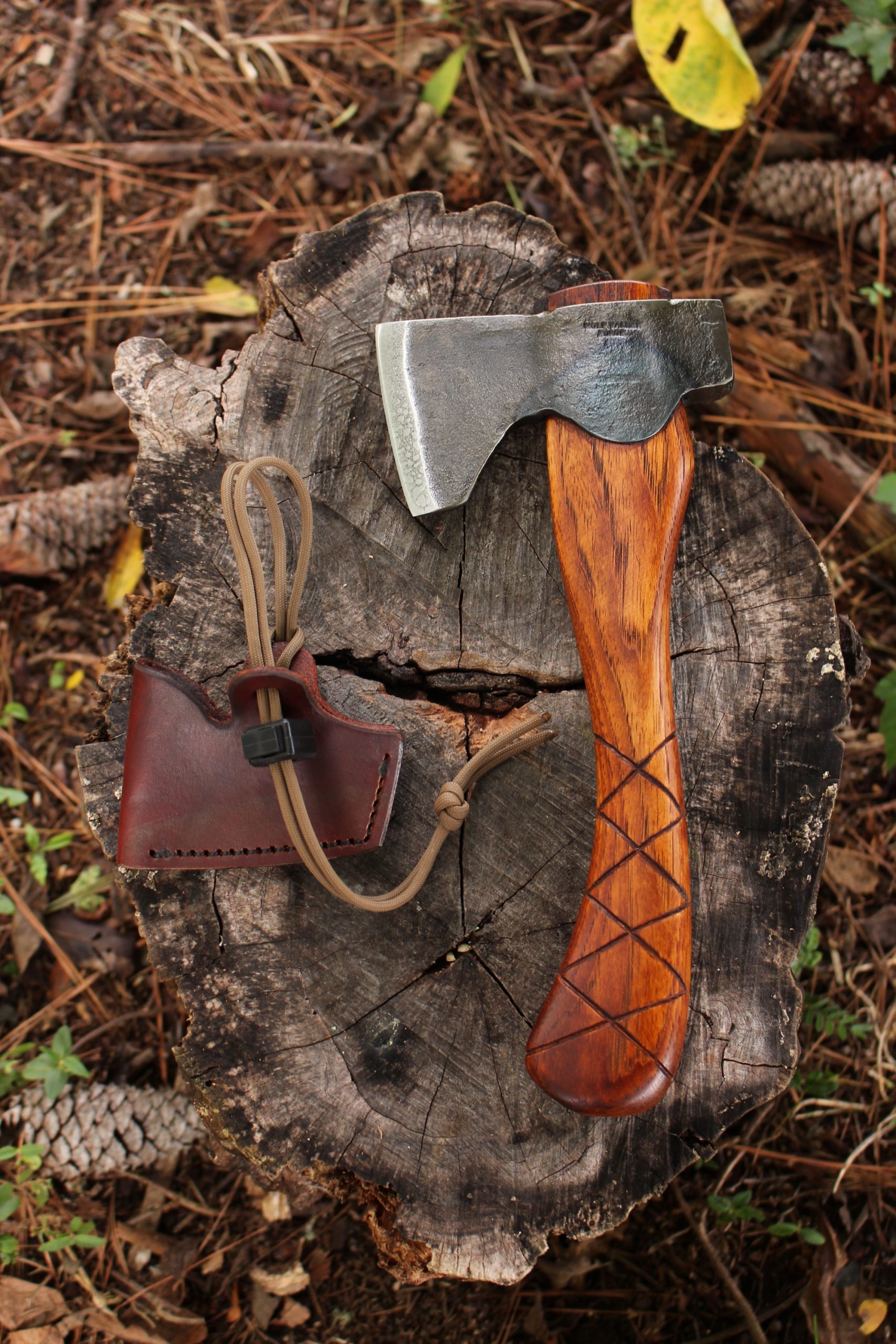handmade, usa made, usa made axe, hatchet, chopping, wood chopping, outdoor, outdoorsman, survival, backwoodsman, hickory, axe made in america, axes made in the usa, ike bullington, wolf valley forge, valley forge, pack axe, back packing, camping, trail axe, hunting axe, trappers axe, camp axe, bush axe, belt axe, pack axe, leather shoulder rig, chopping axe, leather axe carrier, shoulder sling for axe, carpenter's axe, Wolf Valley Forge, Wolf Valley Forge axe release, Axe Wax, haversack, go back, man purse, man bag, canvas bag, reenactor, reenacting