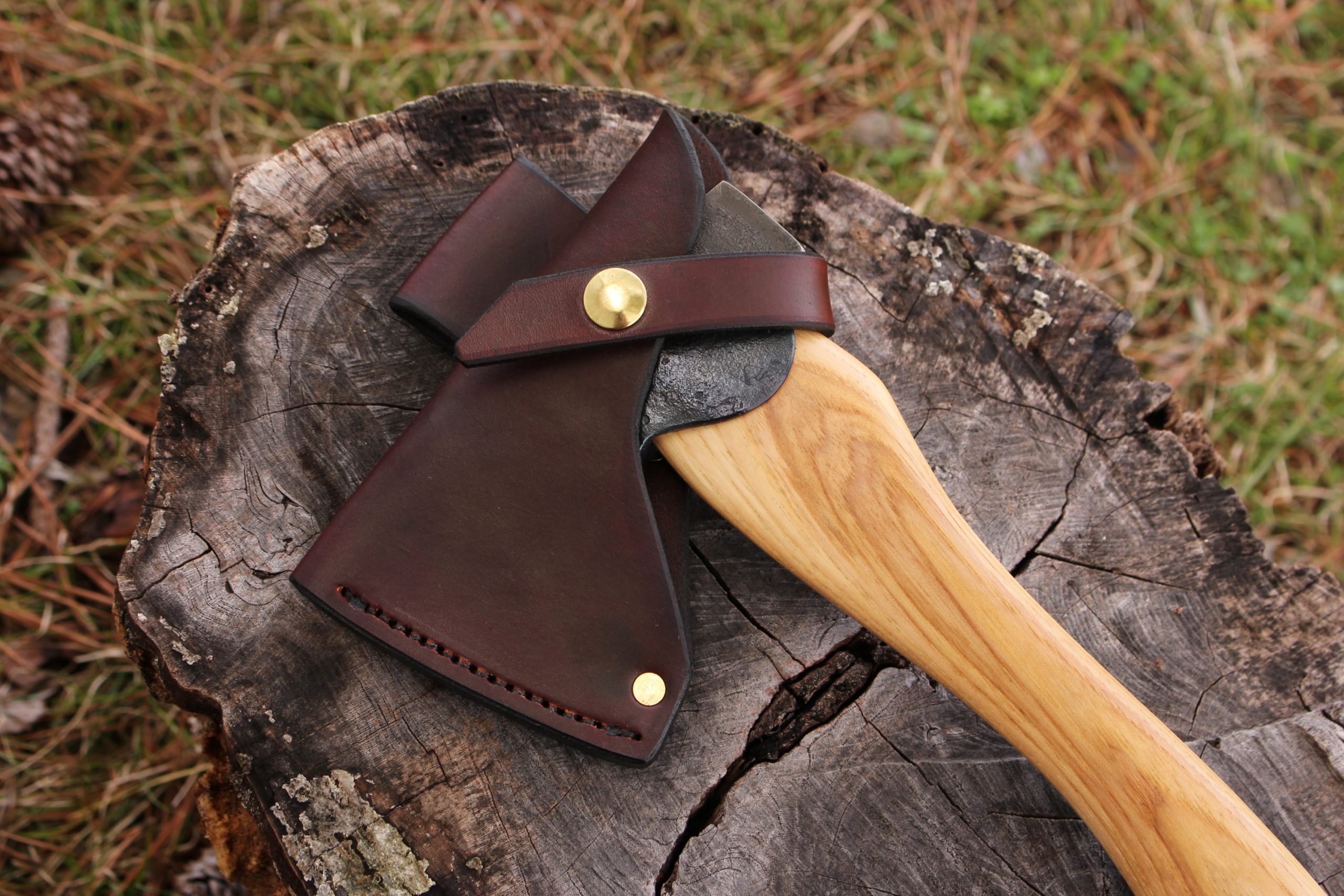 handmade, usa made, usa made axe, hatchet, chopping, wood chopping, outdoor, outdoorsman, survival, backwoodsman, hickory, axe made in america, axes made in the usa, ike bullington, wolf valley forge, valley forge, pack axe, back packing, camping, trail axe, hunting axe, trappers axe, camp axe, bush axe, belt axe, pack axe, leather shoulder rig, chopping axe, leather axe carrier, shoulder sling for axe, carpenter's axe, Wolf Valley Forge, Wolf Valley Forge axe release, Axe Wax, haversack, go back, man purse, man bag, canvas bag, reenactor, reenacting