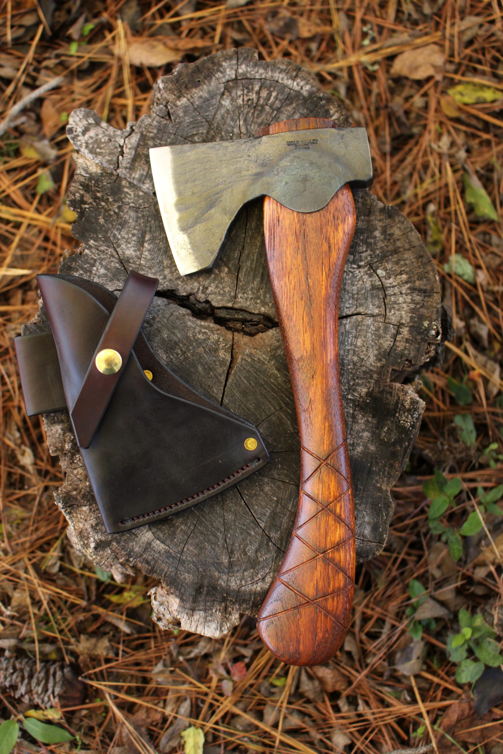 handmade, usa made, usa made axe, hatchet, chopping, wood chopping, outdoor, outdoorsman, survival, backwoodsman, hickory, axe made in america, axes made in the usa, ike bullington, wolf valley forge, valley forge, pack axe, back packing, camping, trail axe, hunting axe, trappers axe, camp axe, bush axe, belt axe, pack axe, leather shoulder rig, chopping axe, leather axe carrier, shoulder sling for axe, carpenter's axe, Wolf Valley Forge, Wolf Valley Forge axe release, Axe Wax, haversack, go back, man purse, man bag, canvas bag, reenactor, reenacting