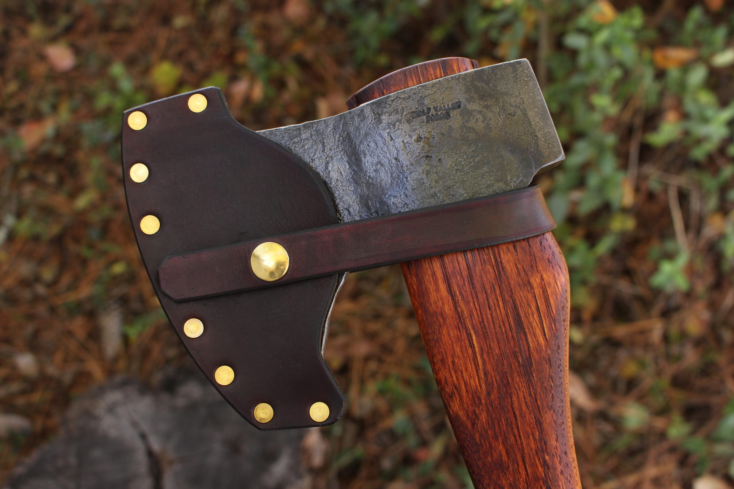 handmade, usa made, usa made axe, hatchet, chopping, wood chopping, outdoor, outdoorsman, survival, backwoodsman, hickory, axe made in america, axes made in the usa, ike bullington, wolf valley forge, valley forge, pack axe, back packing, camping, trail axe, hunting axe, trappers axe, camp axe, bush axe, belt axe, pack axe, leather shoulder rig, chopping axe, leather axe carrier, shoulder sling for axe, carpenter's axe, Wolf Valley Forge, Wolf Valley Forge axe release, Axe Wax, haversack, go back, man purse, man bag, canvas bag, reenactor, reenacting