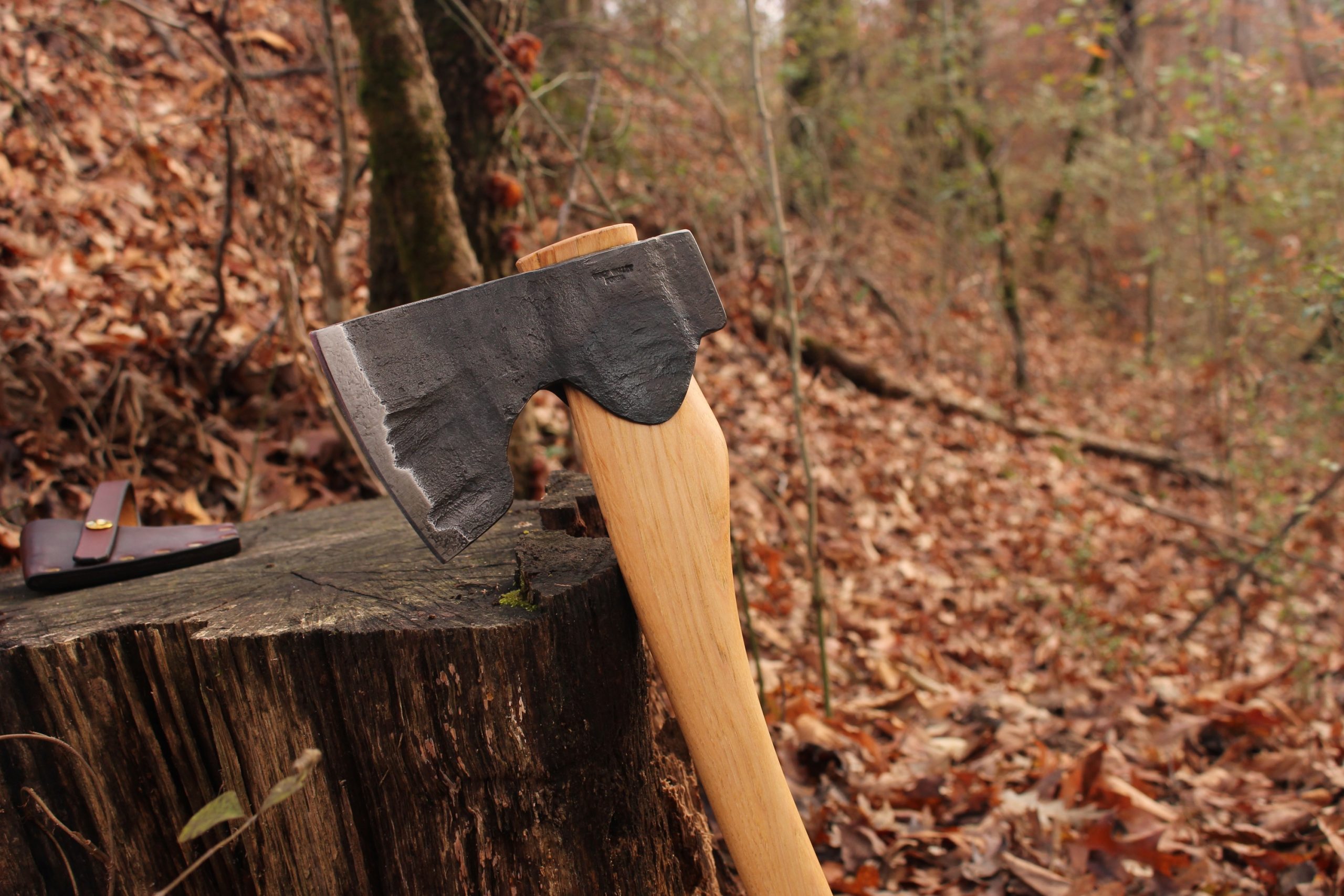 handmade, usa made, usa made axe, hatchet, chopping, wood chopping, outdoor, outdoorsman, survival, backwoodsman, hickory, axe made in america, axes made in the usa, ike bullington, wolf valley forge, valley forge, pack axe, back packing, camping, trail axe, hunting axe, trappers axe, camp axe, bush axe, belt axe, pack axe, leather shoulder rig, chopping axe, leather axe carrier, shoulder sling for axe, carpenter's axe, Wolf Valley Forge, Wolf Valley Forge axe release, Axe Wax, haversack, go back, man purse, man bag, canvas bag, reenactor, reenacting, Trekker Axe, Axe Life