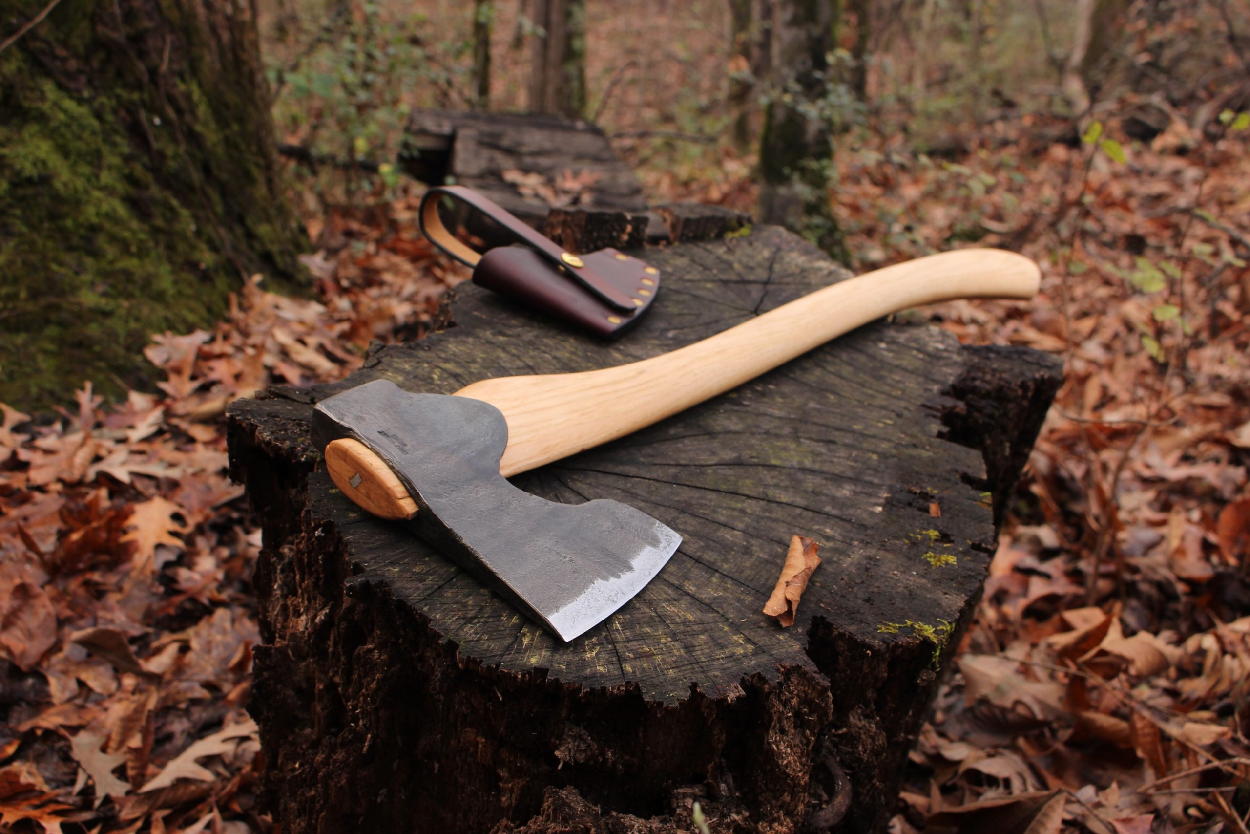 handmade, usa made, usa made axe, hatchet, chopping, wood chopping, outdoor, outdoorsman, survival, backwoodsman, hickory, axe made in america, axes made in the usa, ike bullington, wolf valley forge, valley forge, pack axe, back packing, camping, trail axe, hunting axe, trappers axe, camp axe, bush axe, belt axe, pack axe, leather shoulder rig, chopping axe, leather axe carrier, shoulder sling for axe, carpenter's axe, Wolf Valley Forge, Wolf Valley Forge axe release, Axe Wax, haversack, go back, man purse, man bag, canvas bag, reenactor, reenacting, Trekker Axe, Axe Life