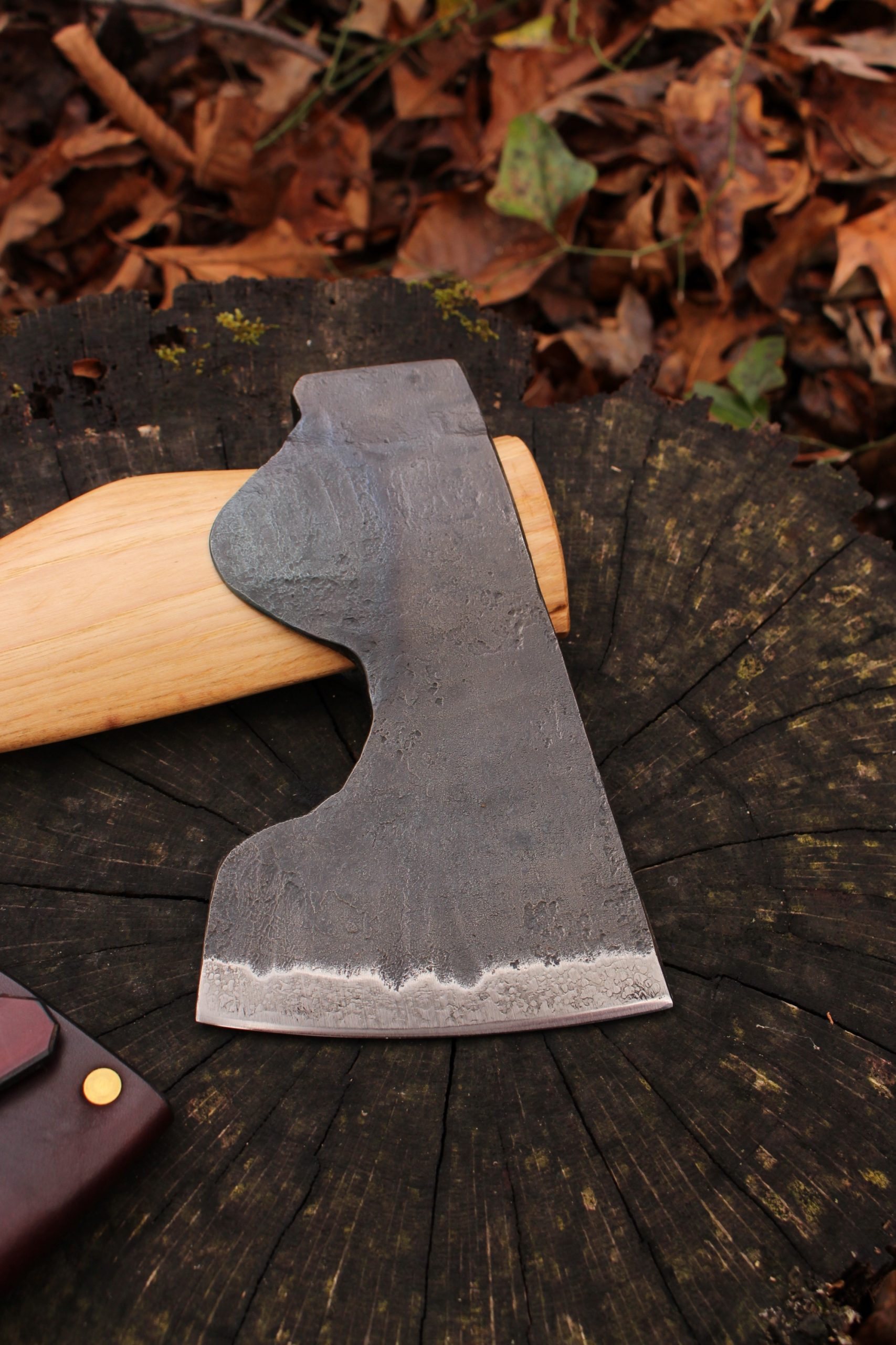handmade, usa made, usa made axe, hatchet, chopping, wood chopping, outdoor, outdoorsman, survival, backwoodsman, hickory, axe made in america, axes made in the usa, ike bullington, wolf valley forge, valley forge, pack axe, back packing, camping, trail axe, hunting axe, trappers axe, camp axe, bush axe, belt axe, pack axe, leather shoulder rig, chopping axe, leather axe carrier, shoulder sling for axe, carpenter's axe, Wolf Valley Forge, Wolf Valley Forge axe release, Axe Wax, haversack, go back, man purse, man bag, canvas bag, reenactor, reenacting, Trekker Axe, Axe Life