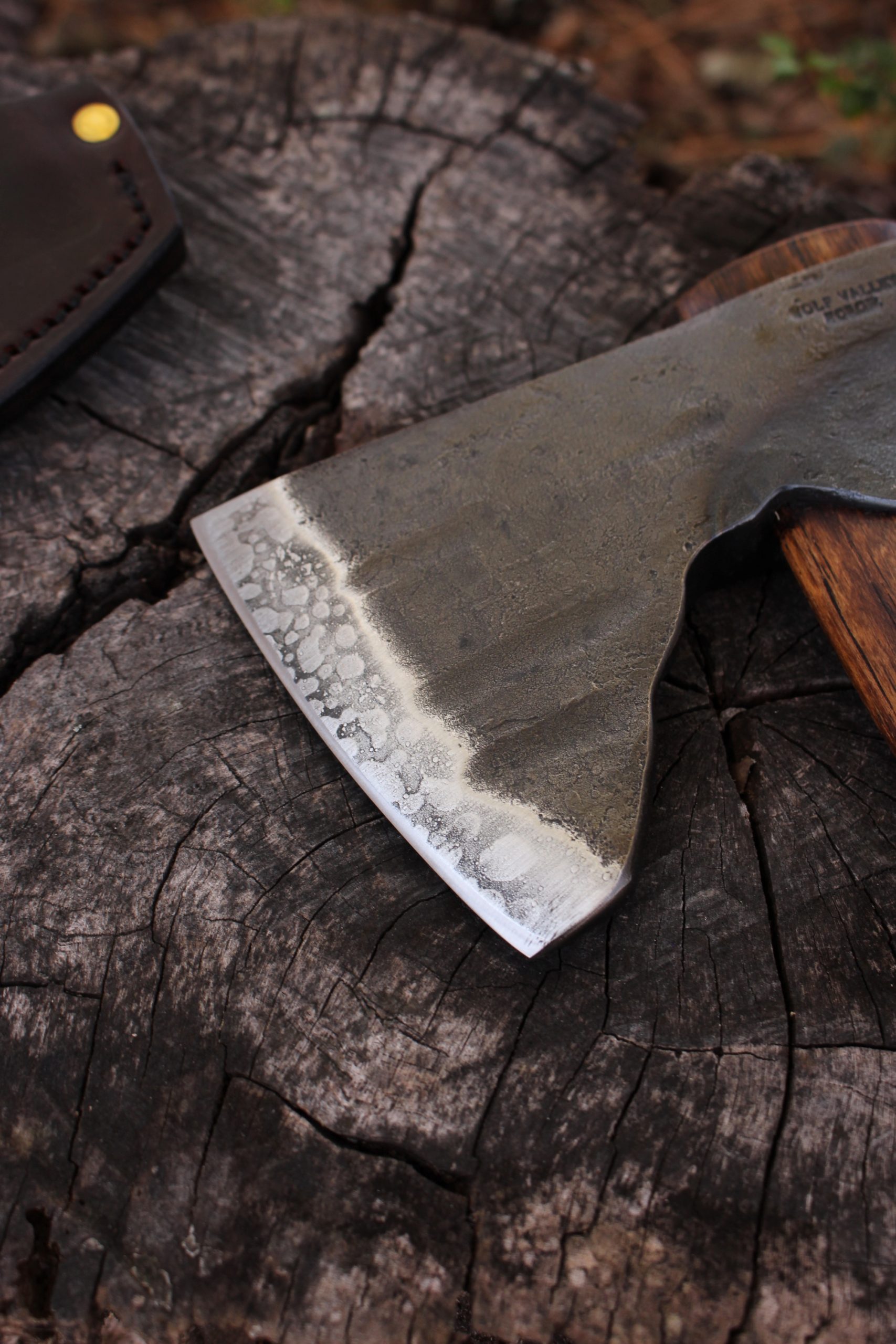 handmade, usa made, usa made axe, hatchet, chopping, wood chopping, outdoor, outdoorsman, survival, backwoodsman, hickory, axe made in america, axes made in the usa, ike bullington, wolf valley forge, valley forge, pack axe, back packing, camping, trail axe, hunting axe, trappers axe, camp axe, bush axe, belt axe, pack axe, leather shoulder rig, chopping axe, leather axe carrier, shoulder sling for axe, carpenter's axe, Wolf Valley Forge, Wolf Valley Forge axe release, Axe Wax, haversack, go back, man purse, man bag, canvas bag, reenactor, reenacting, handforged
