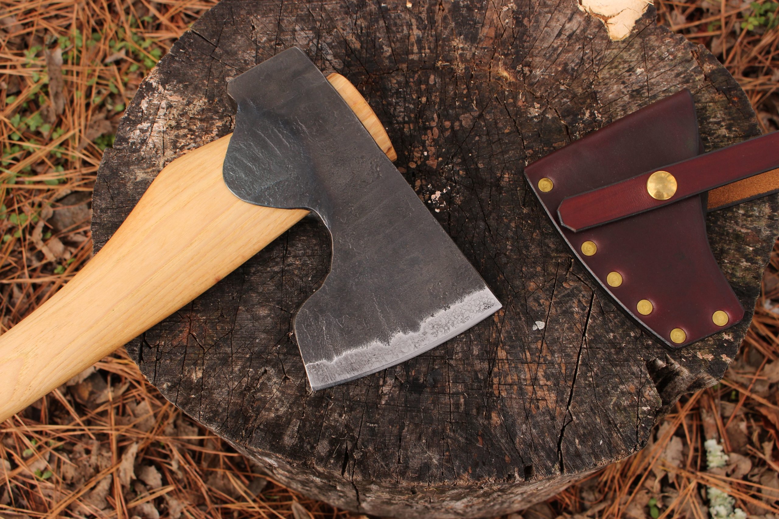 handmade, usa made, usa made axe, hatchet, chopping, wood chopping, outdoor, outdoorsman, survival, backwoodsman, hickory, axe made in america, axes made in the usa, ike bullington, wolf valley forge, valley forge, pack axe, back packing, camping, trail axe, hunting axe, trappers axe, camp axe, bush axe, belt axe, pack axe, leather shoulder rig, chopping axe, leather axe carrier, shoulder sling for axe, carpenter's axe, Wolf Valley Forge, Wolf Valley Forge axe release, Axe Wax, haversack, go back, man purse, man bag, canvas bag, reenactor, reenacting, Trekker Axe, Axe Life