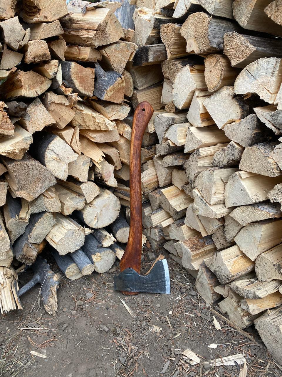 handmade, usa made, usa made axe, hatchet, chopping, wood chopping, outdoor, outdoorsman, survival, backwoodsman, hickory, axe made in america, axes made in the usa, ike bullington, wolf valley forge, valley forge, pack axe, back packing, camping, trail axe, hunting axe, trappers axe, camp axe, bush axe, belt axe, pack axe, leather shoulder rig, chopping axe, leather axe carrier, shoulder sling for axe, carpenter's axe, Wolf Valley Forge, Wolf Valley Forge axe release, Axe Wax, haversack, go back, man purse, man bag, canvas bag, reenactor, reenacting, Trekker Axe, Axe Life
