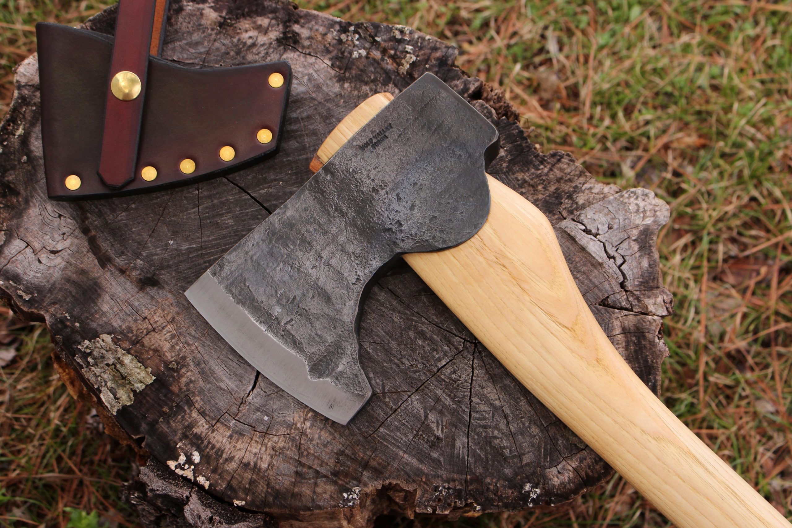 handmade, usa made, usa made axe, hatchet, chopping, wood chopping, outdoor, outdoorsman, survival, backwoodsman, hickory, axe made in america, axes made in the usa, ike bullington, wolf valley forge, valley forge, pack axe, back packing, camping, trail axe, hunting axe, trappers axe, camp axe, bush axe, belt axe, pack axe, leather shoulder rig, chopping axe, leather axe carrier, shoulder sling for axe, carpenter's axe, Wolf Valley Forge, Wolf Valley Forge axe release, Axe Wax, haversack, go back, man purse, man bag, canvas bag, reenactor, reenacting, Trekker Axe, Axe Life