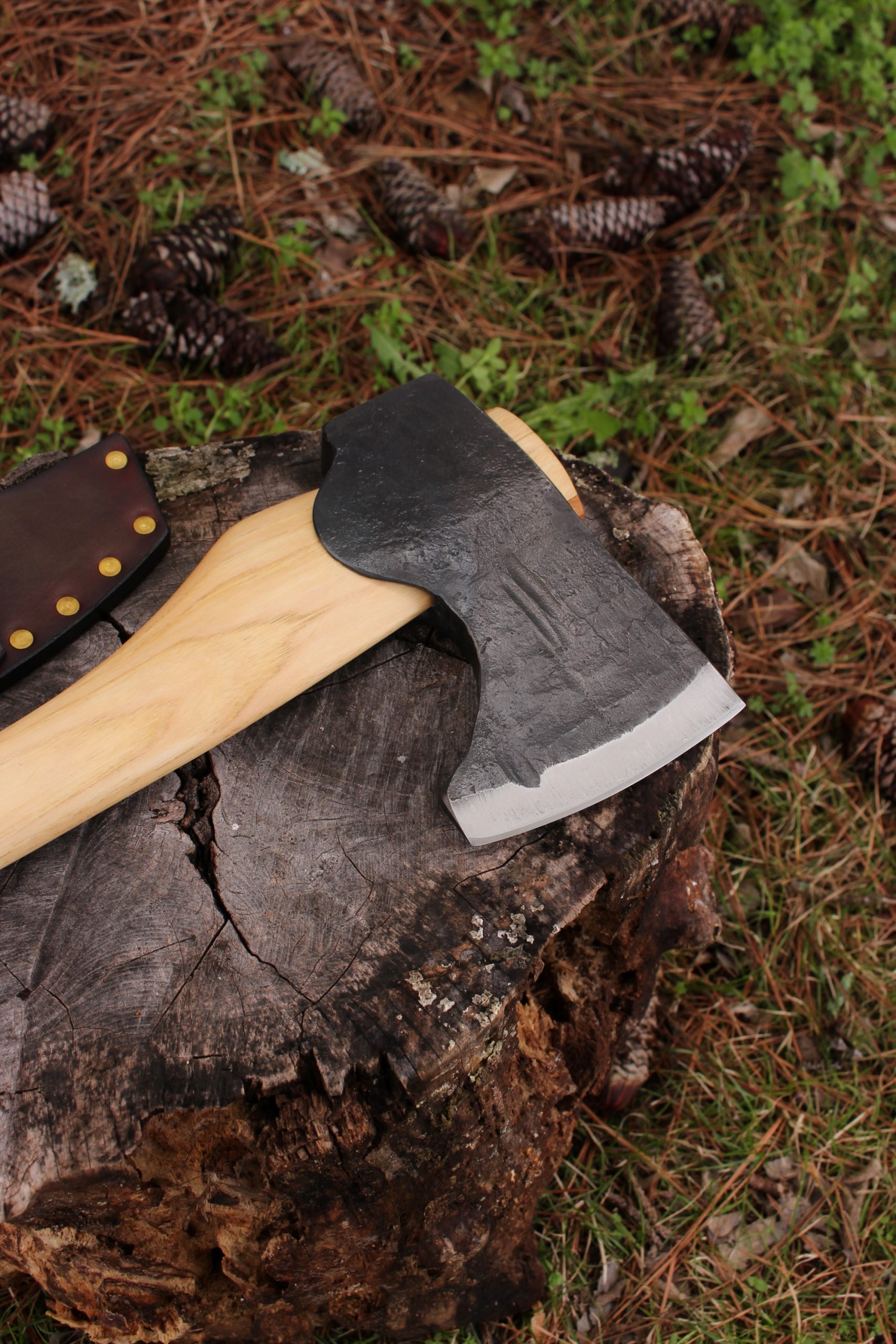 handmade, usa made, usa made axe, hatchet, chopping, wood chopping, outdoor, outdoorsman, survival, backwoodsman, hickory, axe made in america, axes made in the usa, ike bullington, wolf valley forge, valley forge, pack axe, back packing, camping, trail axe, hunting axe, trappers axe, camp axe, bush axe, belt axe, pack axe, leather shoulder rig, chopping axe, leather axe carrier, shoulder sling for axe, carpenter's axe, Wolf Valley Forge, Wolf Valley Forge axe release, Axe Wax, haversack, go back, man purse, man bag, canvas bag, reenactor, reenacting, Trekker Axe, Axe Life