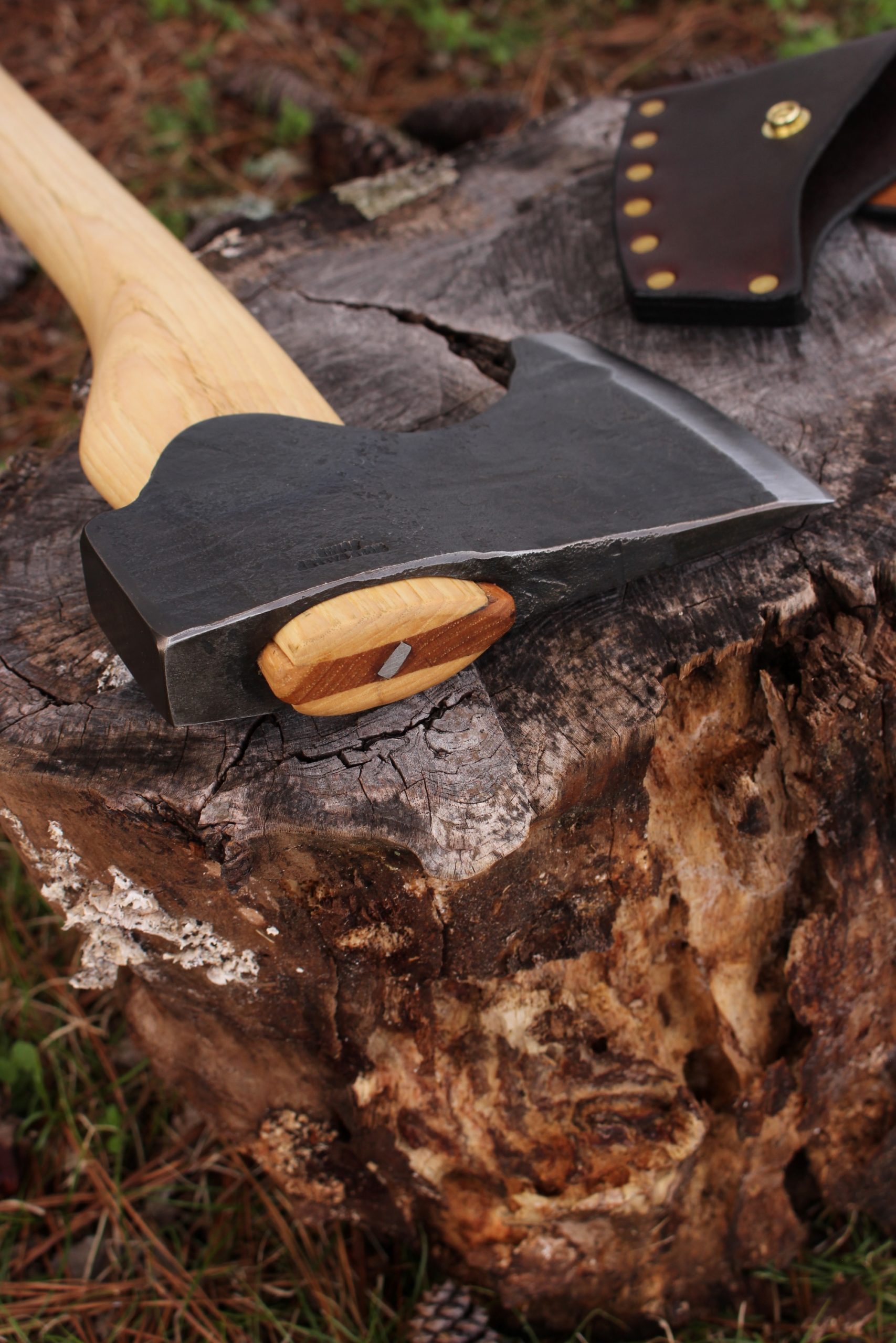 handmade, usa made, usa made axe, hatchet, chopping, wood chopping, outdoor, outdoorsman, survival, backwoodsman, hickory, axe made in america, axes made in the usa, ike bullington, wolf valley forge, valley forge, pack axe, back packing, camping, trail axe, hunting axe, trappers axe, camp axe, bush axe, belt axe, pack axe, leather shoulder rig, chopping axe, leather axe carrier, shoulder sling for axe, carpenter's axe, Wolf Valley Forge, Wolf Valley Forge axe release, Axe Wax, haversack, go back, man purse, man bag, canvas bag, reenactor, reenacting, Trekker Axe, Axe Life