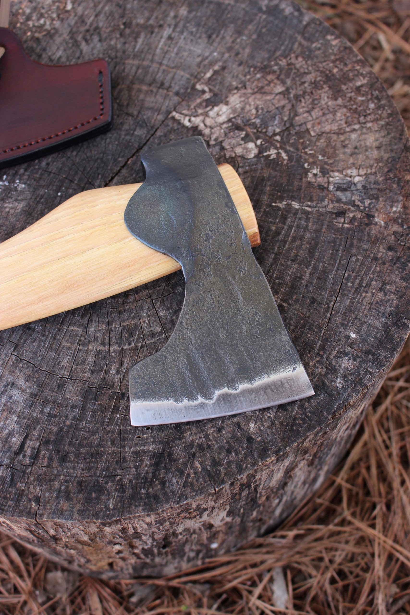 handmade, usa made, usa made axe, hatchet, chopping, wood chopping, outdoor, outdoorsman, survival, backwoodsman, hickory, axe made in america, axes made in the usa, ike bullington, wolf valley forge, valley forge, pack axe, back packing, camping, trail axe, hunting axe, trappers axe, camp axe, bush axe, belt axe, pack axe, leather shoulder rig, chopping axe, leather axe carrier, shoulder sling for axe, carpenter's axe, Wolf Valley Forge, Wolf Valley Forge axe release, Axe Wax, haversack, go back, man purse, man bag, canvas bag, reenactor, reenacting, Trekker Axe, Axe Life, handforged