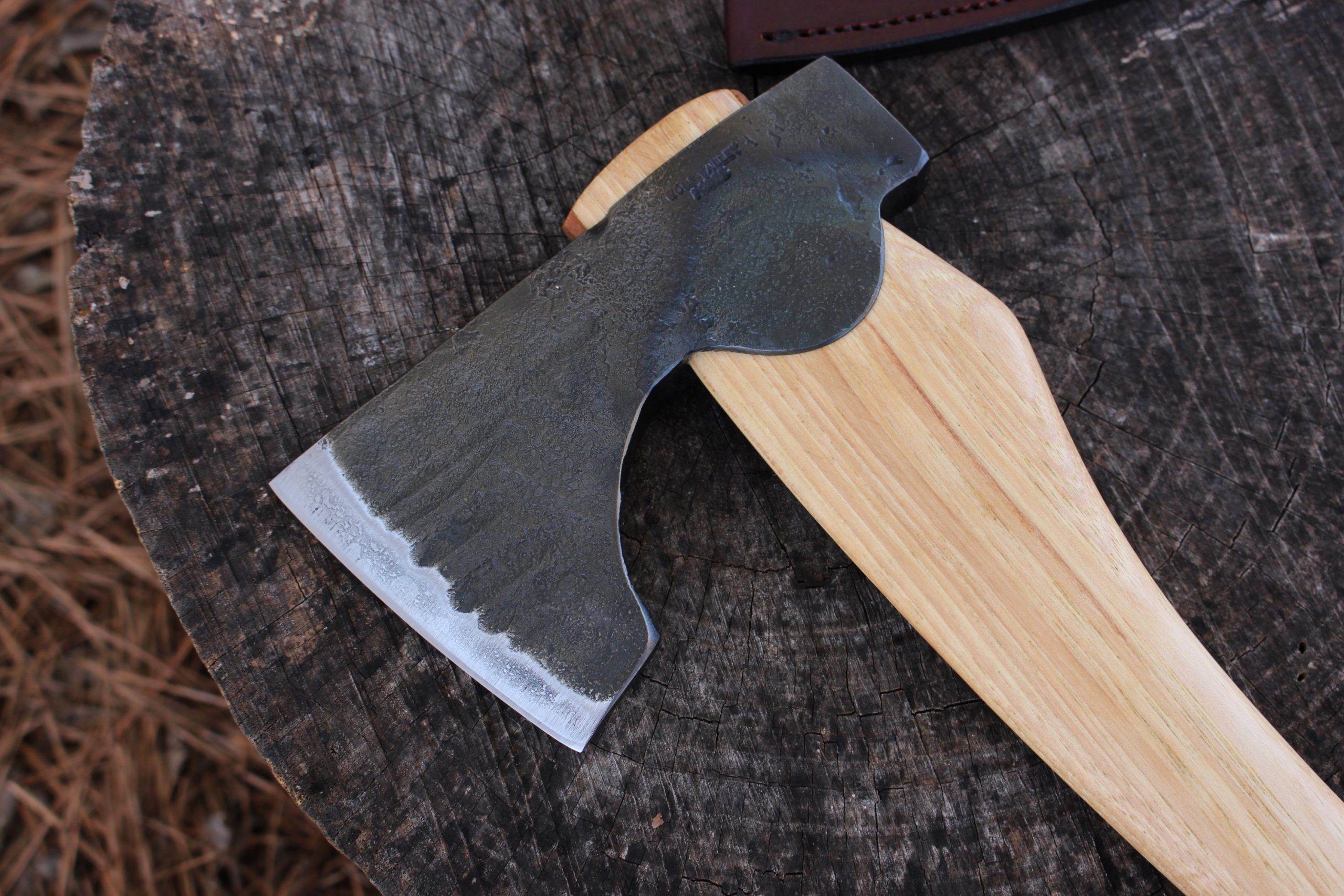 handmade, usa made, usa made axe, hatchet, chopping, wood chopping, outdoor, outdoorsman, survival, backwoodsman, hickory, axe made in america, axes made in the usa, ike bullington, wolf valley forge, valley forge, pack axe, back packing, camping, trail axe, hunting axe, trappers axe, camp axe, bush axe, belt axe, pack axe, leather shoulder rig, chopping axe, leather axe carrier, shoulder sling for axe, carpenter's axe, Wolf Valley Forge, Wolf Valley Forge axe release, Axe Wax, haversack, go back, man purse, man bag, canvas bag, reenactor, reenacting, Trekker Axe, Axe Life, handforged