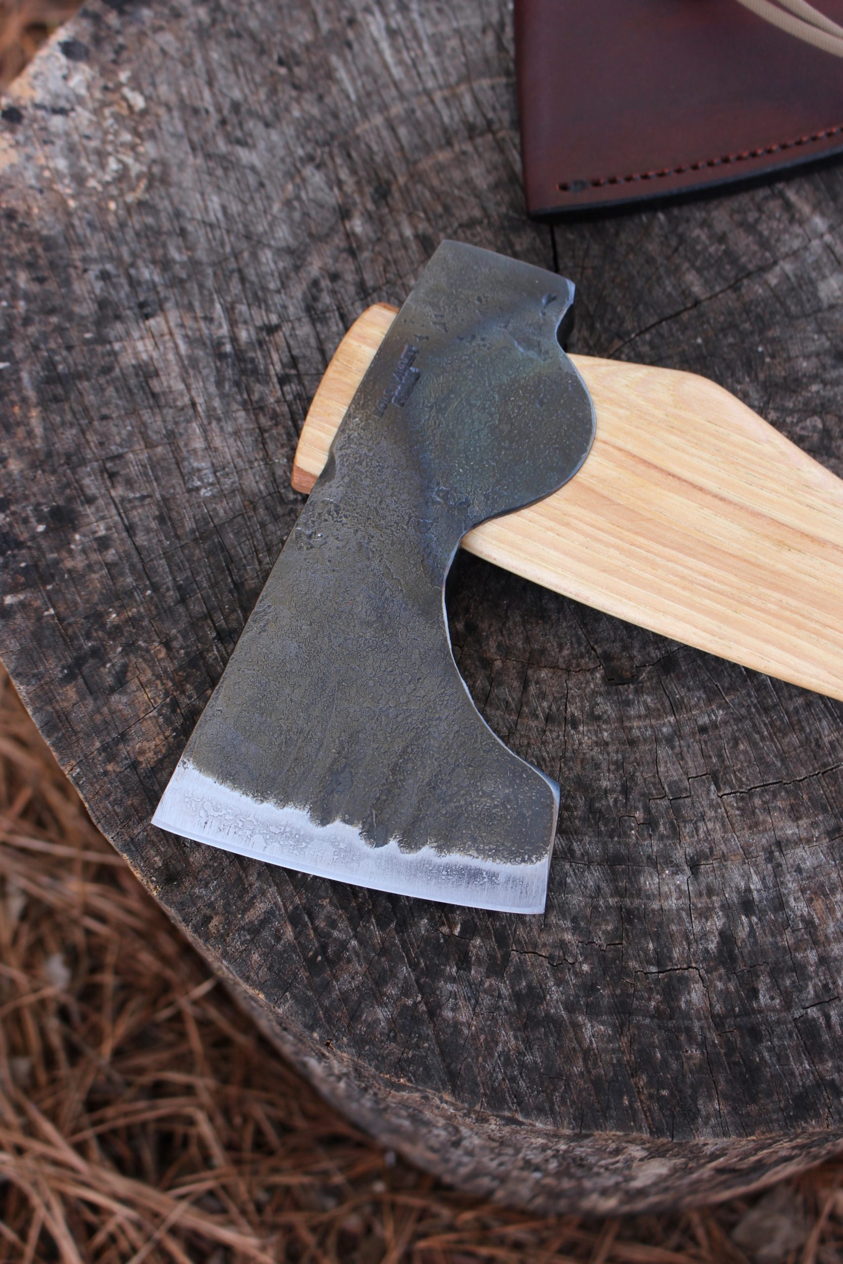 handmade, usa made, usa made axe, hatchet, chopping, wood chopping, outdoor, outdoorsman, survival, backwoodsman, hickory, axe made in america, axes made in the usa, ike bullington, wolf valley forge, valley forge, pack axe, back packing, camping, trail axe, hunting axe, trappers axe, camp axe, bush axe, belt axe, pack axe, leather shoulder rig, chopping axe, leather axe carrier, shoulder sling for axe, carpenter's axe, Wolf Valley Forge, Wolf Valley Forge axe release, Axe Wax, haversack, go back, man purse, man bag, canvas bag, reenactor, reenacting, Trekker Axe, Axe Life, handforged