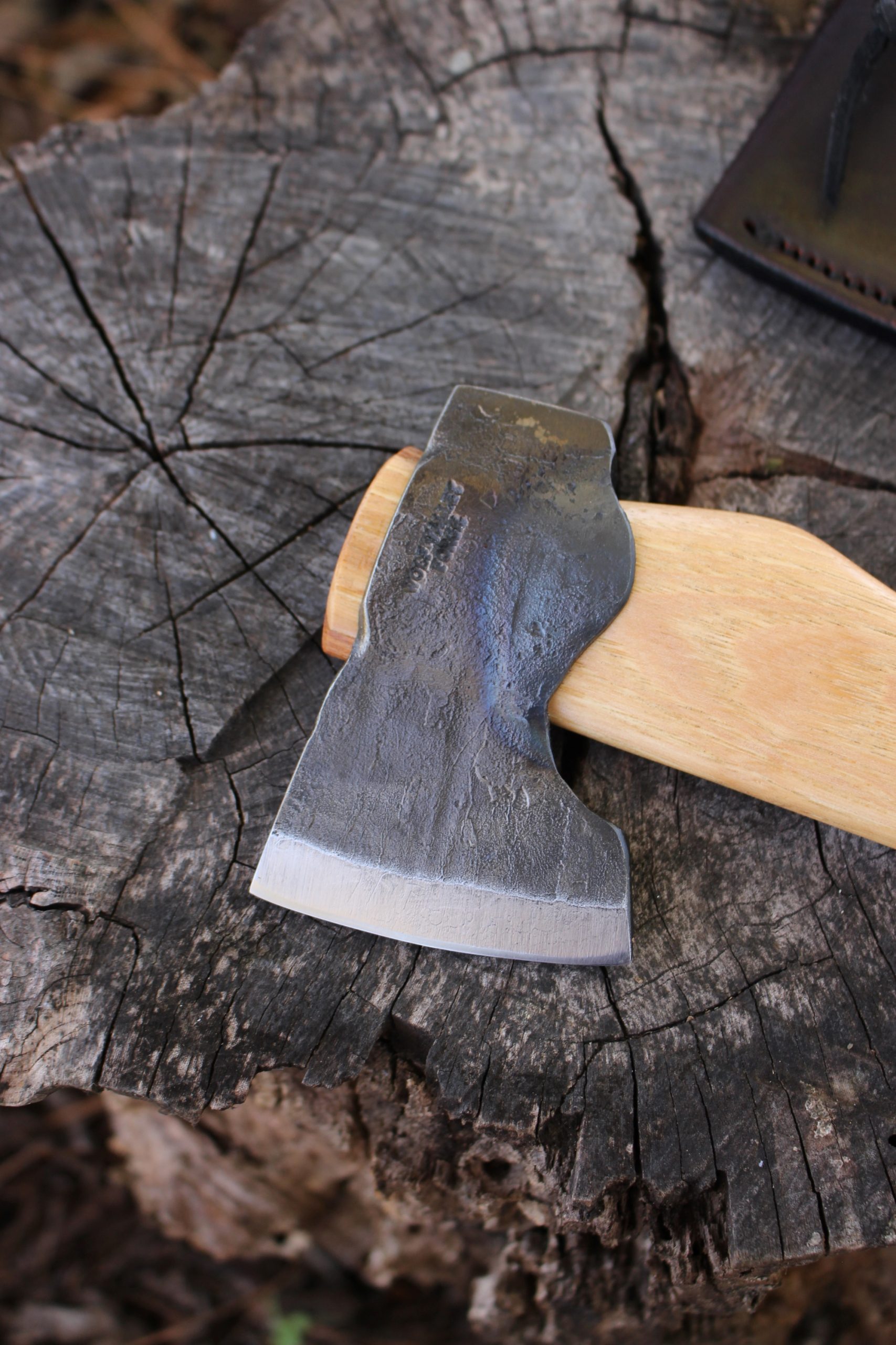 handmade, usa made, usa made axe, hatchet, chopping, wood chopping, outdoor, outdoorsman, survival, backwoodsman, hickory, axe made in america, axes made in the usa, ike bullington, wolf valley forge, valley forge, pack axe, back packing, camping, trail axe, hunting axe, trappers axe, camp axe, bush axe, belt axe, pack axe, leather shoulder rig, chopping axe, leather axe carrier, shoulder sling for axe, carpenter's axe, Wolf Valley Forge, Wolf Valley Forge axe release, Axe Wax, haversack, go back, man purse, man bag, canvas bag, reenactor, reenacting, Trekker Axe, Axe Life