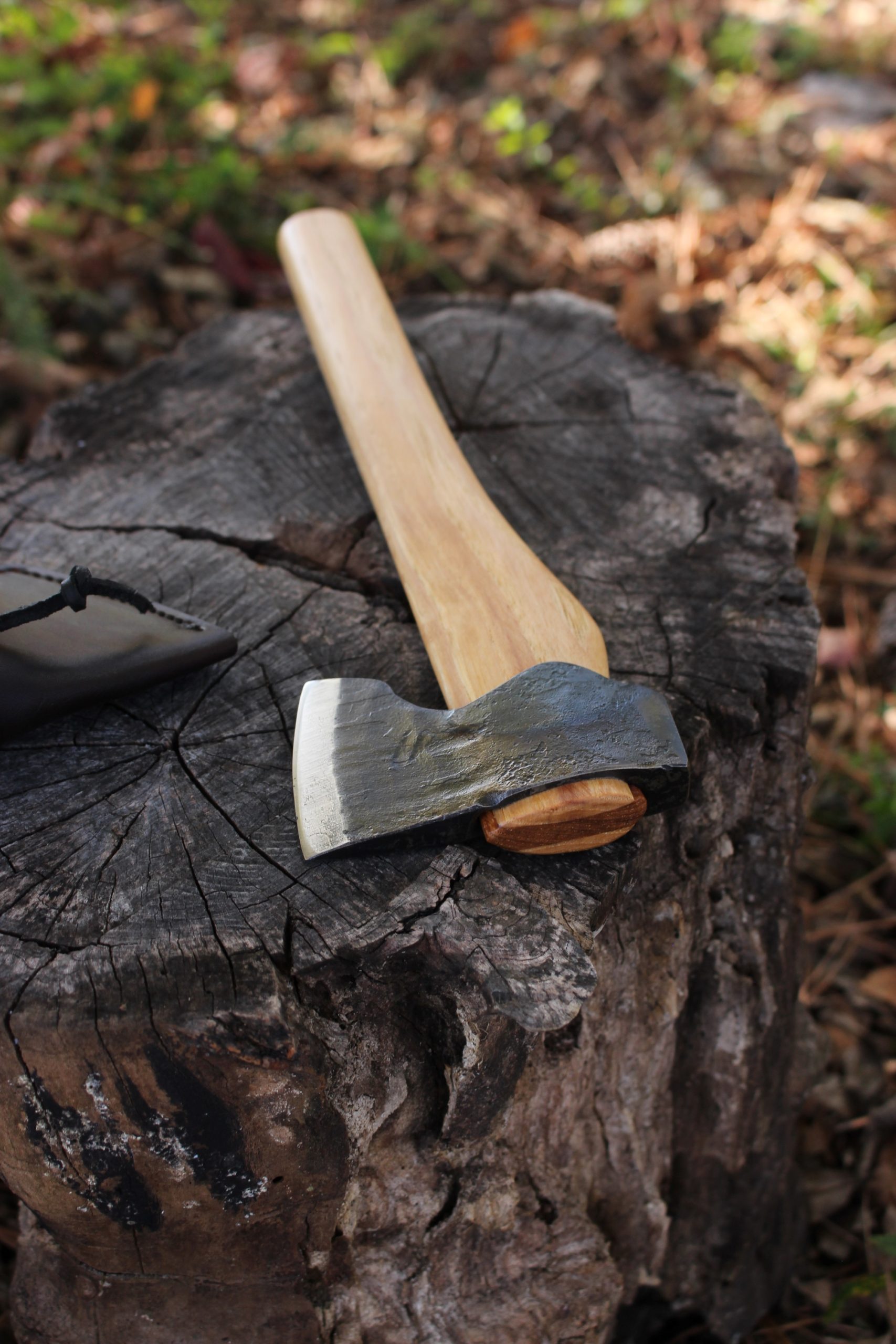 handmade, usa made, usa made axe, hatchet, chopping, wood chopping, outdoor, outdoorsman, survival, backwoodsman, hickory, axe made in america, axes made in the usa, ike bullington, wolf valley forge, valley forge, pack axe, back packing, camping, trail axe, hunting axe, trappers axe, camp axe, bush axe, belt axe, pack axe, leather shoulder rig, chopping axe, leather axe carrier, shoulder sling for axe, carpenter's axe, Wolf Valley Forge, Wolf Valley Forge axe release, Axe Wax, haversack, go back, man purse, man bag, canvas bag, reenactor, reenacting, Trekker Axe, Axe Life