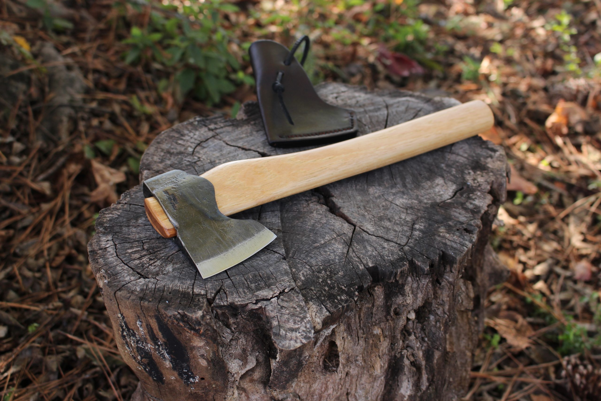 handmade, usa made, usa made axe, hatchet, chopping, wood chopping, outdoor, outdoorsman, survival, backwoodsman, hickory, axe made in america, axes made in the usa, ike bullington, wolf valley forge, valley forge, pack axe, back packing, camping, trail axe, hunting axe, trappers axe, camp axe, bush axe, belt axe, pack axe, leather shoulder rig, chopping axe, leather axe carrier, shoulder sling for axe, carpenter's axe, Wolf Valley Forge, Wolf Valley Forge axe release, Axe Wax, haversack, go bag, man purse, man bag, canvas bag, reenactor, reenacting, Trekker Axe, Axe Life, Splitting Wedge, Handforged, Wedge