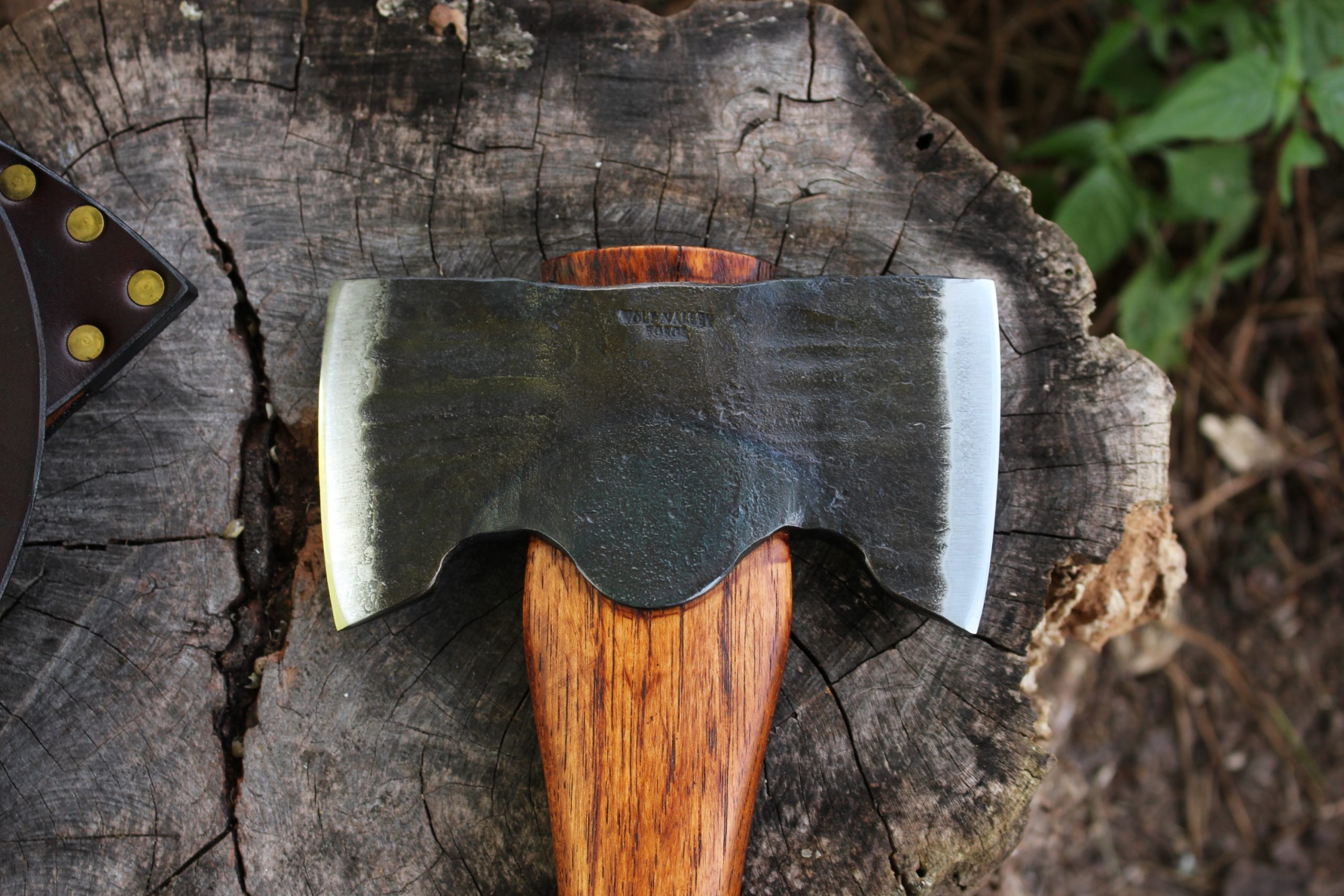 handmade, usa made, usa made axe, hatchet, chopping, wood chopping, outdoor, outdoorsman, survival, backwoodsman, hickory, axe made in america, axes made in the usa, ike bullington, nessmuk reproduction, wolf valley forge, valley forge, pack axe, back packing, camping, trail axe, hunting axe, trappers axe, camp axe, bush axe, belt axe, pack axe, leather shoulder rig, chopping axe, leather axe carrier, shoulder sling for axe, carpenter's axe, Wolf Valley Forge, Wolf Valley Forge axe release, Axe Wax, haversack, go bag, man purse, man bag, canvas bag, reenactor, reenacting, Trekker Axe, Axe Life, Splitting Wedge, Handforged, Wedge