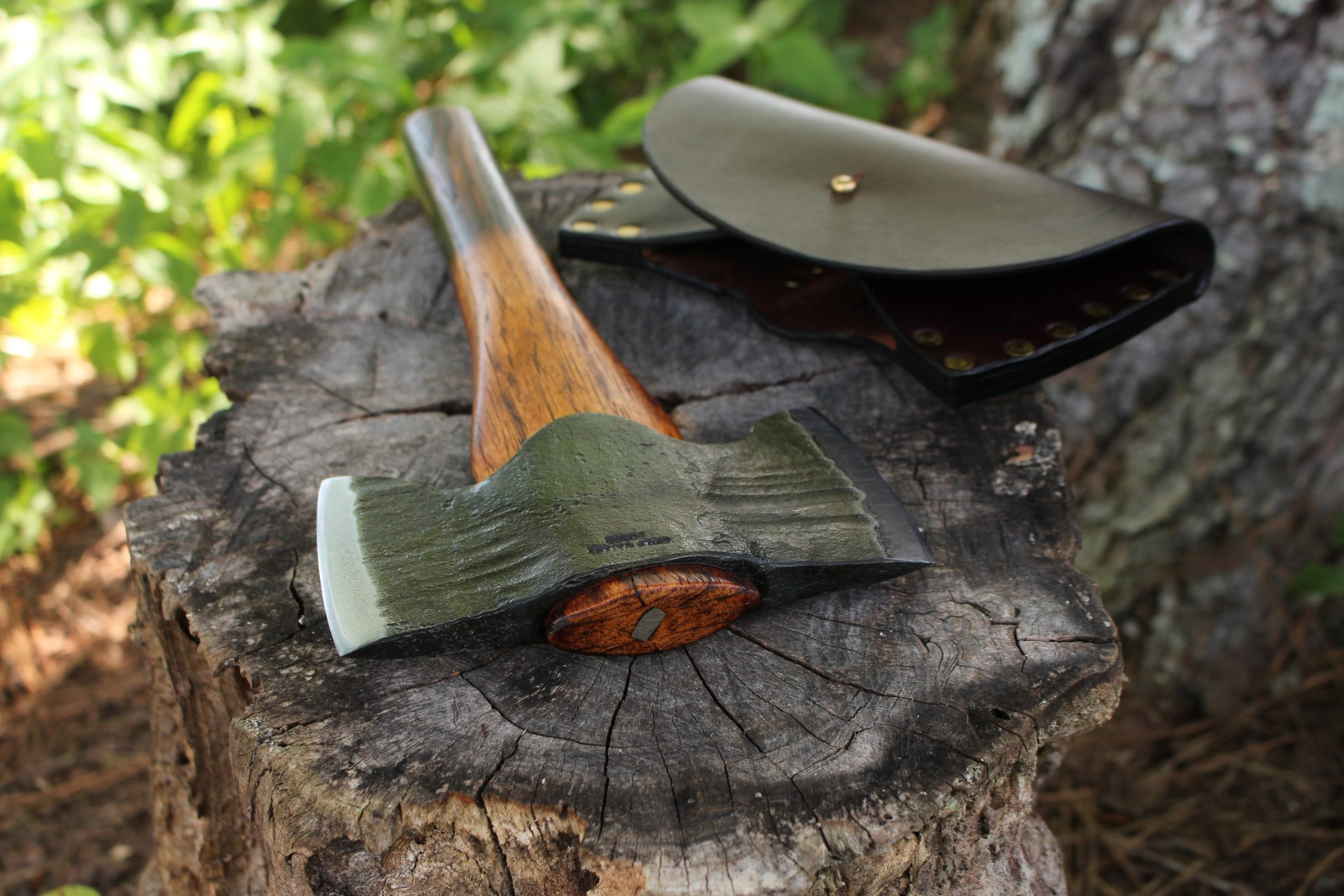 handmade, usa made, usa made axe, hatchet, chopping, wood chopping, outdoor, outdoorsman, survival, backwoodsman, hickory, axe made in america, axes made in the usa, ike bullington, nessmuk reproduction, wolf valley forge, valley forge, pack axe, back packing, camping, trail axe, hunting axe, trappers axe, camp axe, bush axe, belt axe, pack axe, leather shoulder rig, chopping axe, leather axe carrier, shoulder sling for axe, carpenter's axe, Wolf Valley Forge, Wolf Valley Forge axe release, Axe Wax, haversack, go bag, man purse, man bag, canvas bag, reenactor, reenacting, Trekker Axe, Axe Life, Splitting Wedge, Handforged, Wedge