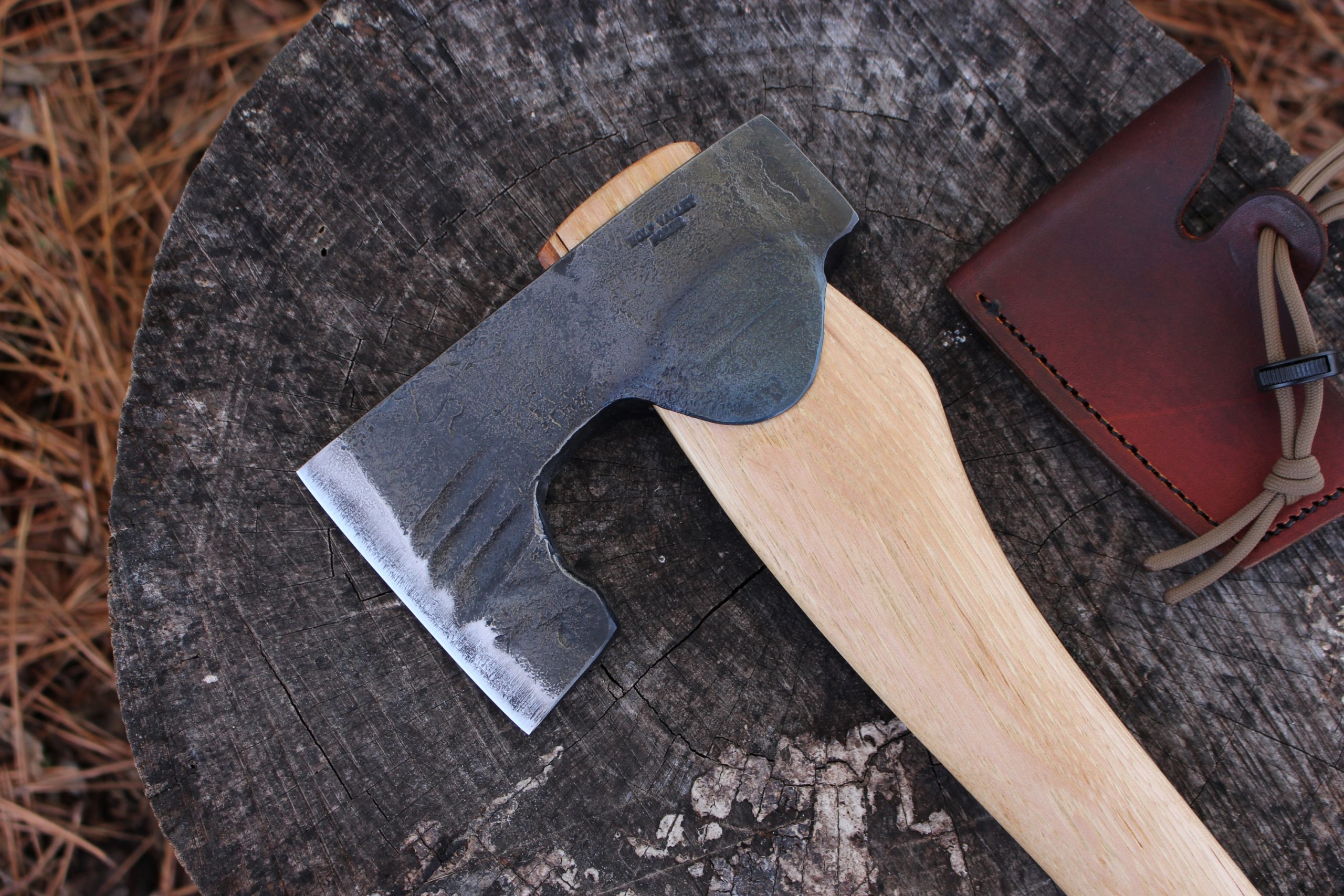 handmade, usa made, usa made axe, hatchet, chopping, wood chopping, outdoor, outdoorsman, survival, backwoodsman, hickory, axe made in america, axes made in the usa, ike bullington, wolf valley forge, valley forge, pack axe, back packing, camping, trail axe, hunting axe, trappers axe, camp axe, bush axe, belt axe, pack axe, leather shoulder rig, chopping axe, leather axe carrier, shoulder sling for axe, carpenter's axe, Wolf Valley Forge, Wolf Valley Forge axe release, Axe Wax, haversack, go back, man purse, man bag, canvas bag, reenactor, reenacting, Trekker Axe, Axe Life, handforged