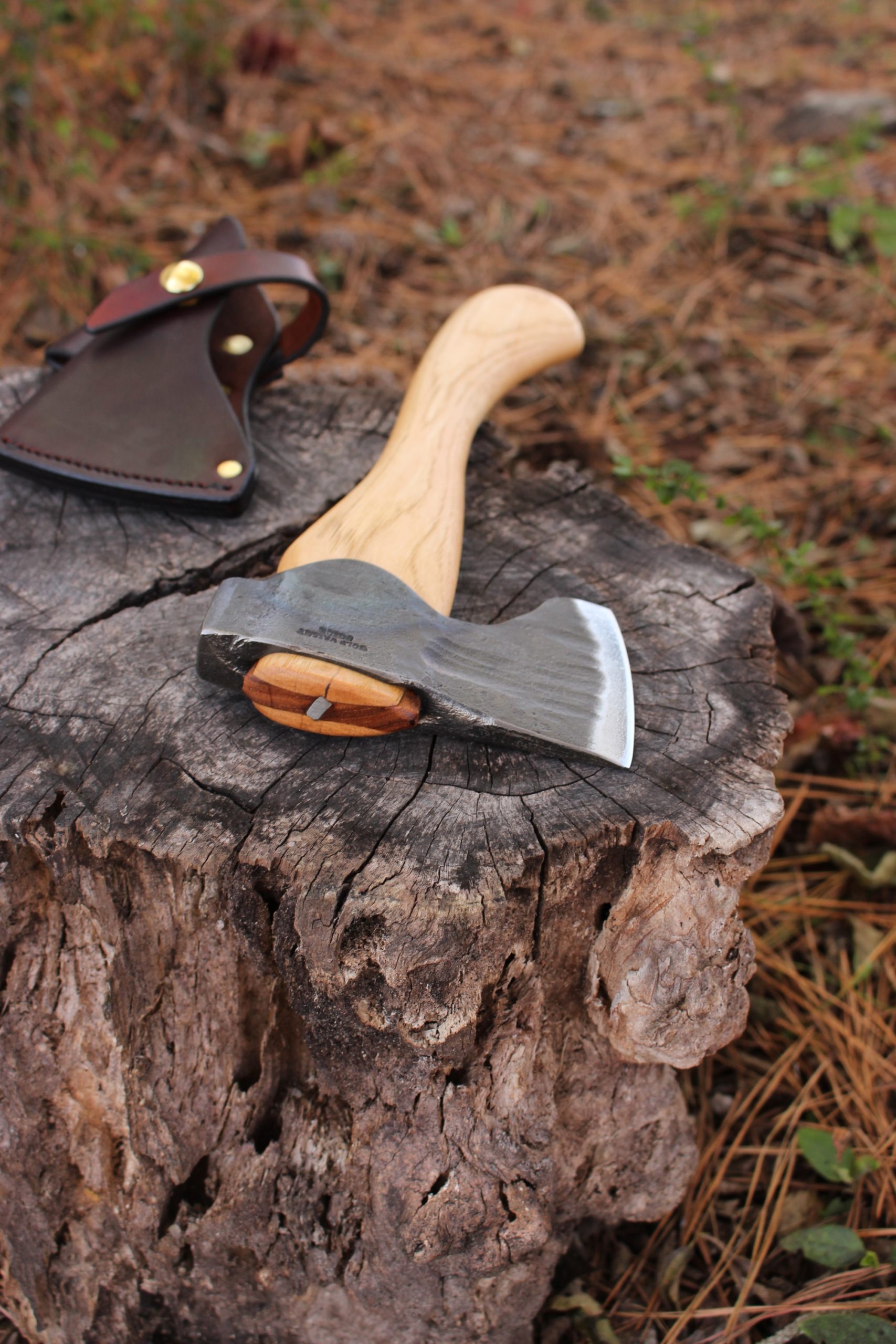 handmade, usa made, usa made axe, hatchet, chopping, wood chopping, outdoor, outdoorsman, survival, backwoodsman, hickory, axe made in america, axes made in the usa, ike bullington, wolf valley forge, valley forge, pack axe, back packing, camping, trail axe, hunting axe, trappers axe, camp axe, bush axe, belt axe, pack axe, leather shoulder rig, chopping axe, leather axe carrier, shoulder sling for axe, carpenter's axe, Wolf Valley Forge, Wolf Valley Forge axe release, Axe Wax, haversack, go bag, man purse, man bag, canvas bag, reenactor, reenacting, Trekker Axe, Axe Life, Splitting Wedge, Handforged, Wedge