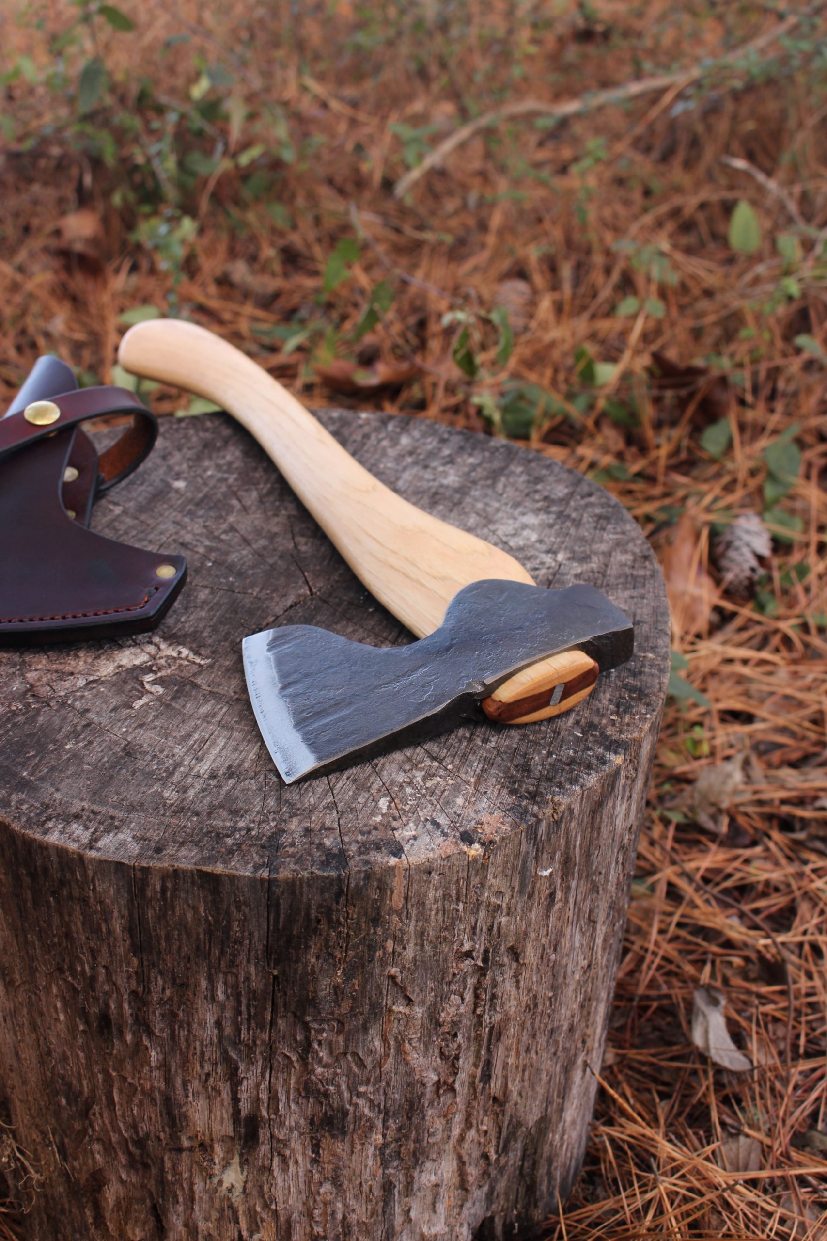 handmade, usa made, usa made axe, hatchet, chopping, wood chopping, outdoor, outdoorsman, survival, backwoodsman, hickory, axe made in america, axes made in the usa, ike bullington, wolf valley forge, valley forge, pack axe, back packing, camping, trail axe, hunting axe, trappers axe, camp axe, bush axe, belt axe, pack axe, leather shoulder rig, chopping axe, leather axe carrier, shoulder sling for axe, carpenter's axe, Wolf Valley Forge, Wolf Valley Forge axe release, Axe Wax, haversack, go bag, man purse, man bag, canvas bag, reenactor, reenacting, Trekker Axe, Axe Life, Splitting Wedge, Handforged, Wedge
