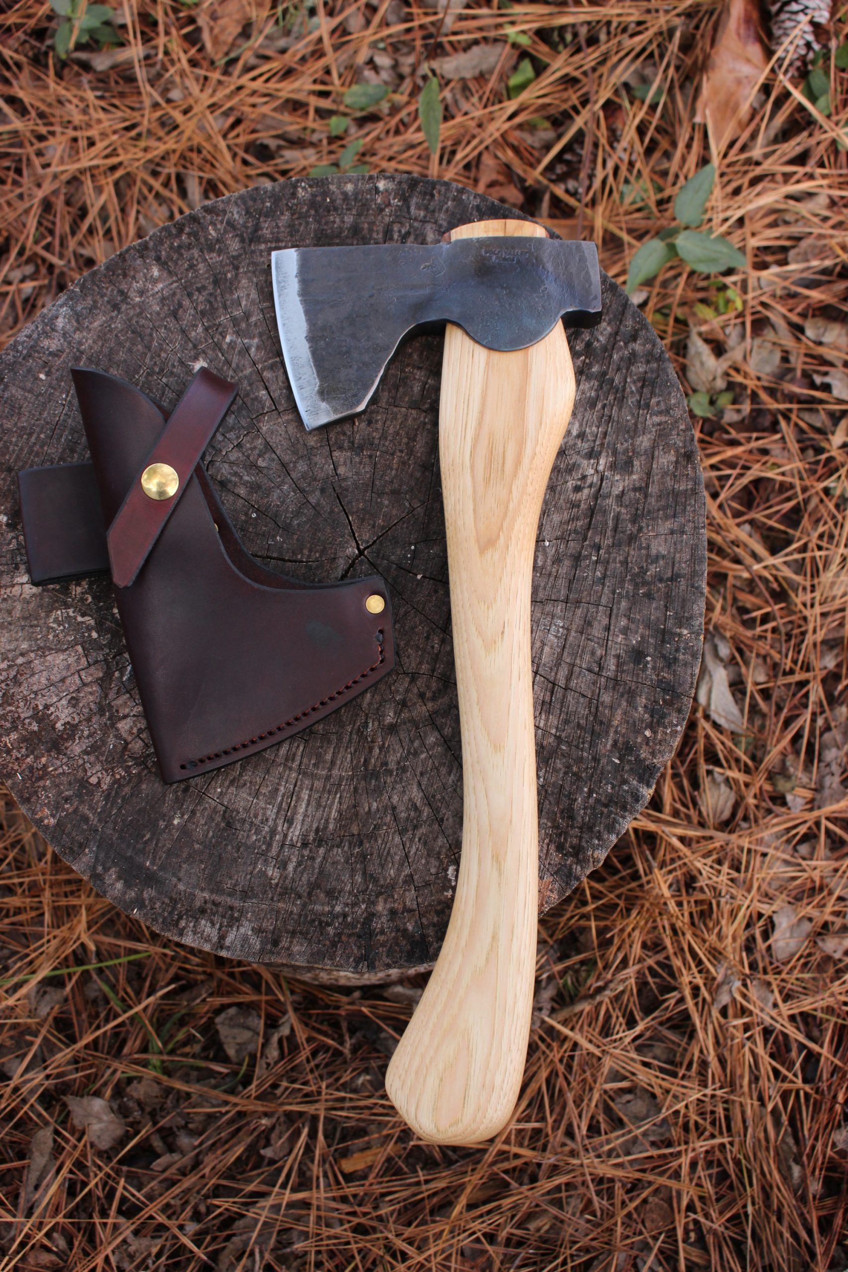 handmade, usa made, usa made axe, hatchet, chopping, wood chopping, outdoor, outdoorsman, survival, backwoodsman, hickory, axe made in america, axes made in the usa, ike bullington, wolf valley forge, valley forge, pack axe, back packing, camping, trail axe, hunting axe, trappers axe, camp axe, bush axe, belt axe, pack axe, leather shoulder rig, chopping axe, leather axe carrier, shoulder sling for axe, carpenter's axe, Wolf Valley Forge, Wolf Valley Forge axe release, Axe Wax, haversack, go bag, man purse, man bag, canvas bag, reenactor, reenacting, Trekker Axe, Axe Life, Splitting Wedge, Handforged, Wedge
