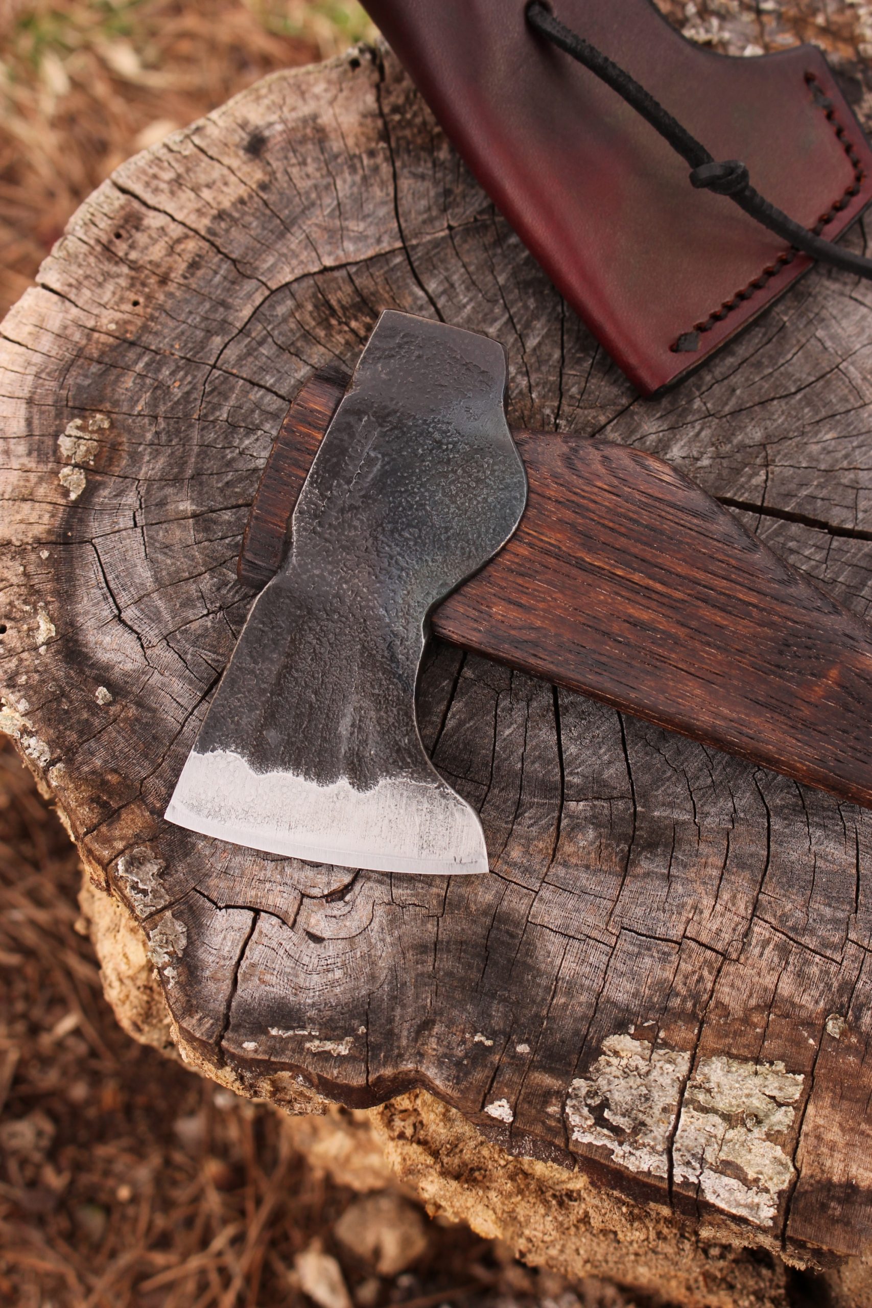 handmade, usa made, usa made axe, hatchet, chopping, wood chopping, outdoor, outdoorsman, survival, backwoodsman, hickory, axe made in america, axes made in the usa, ike bullington, wolf valley forge, valley forge, pack axe, back packing, camping, trail axe, hunting axe, trappers axe, camp axe, bush axe, belt axe, pack axe, leather shoulder rig, chopping axe, leather axe carrier, shoulder sling for axe, carpenter's axe, Wolf Valley Forge, Wolf Valley Forge axe release, Axe Wax, haversack, go back, man purse, man bag, canvas bag, reenactor, reenacting, Trekker Axe, Axe Life, handforged