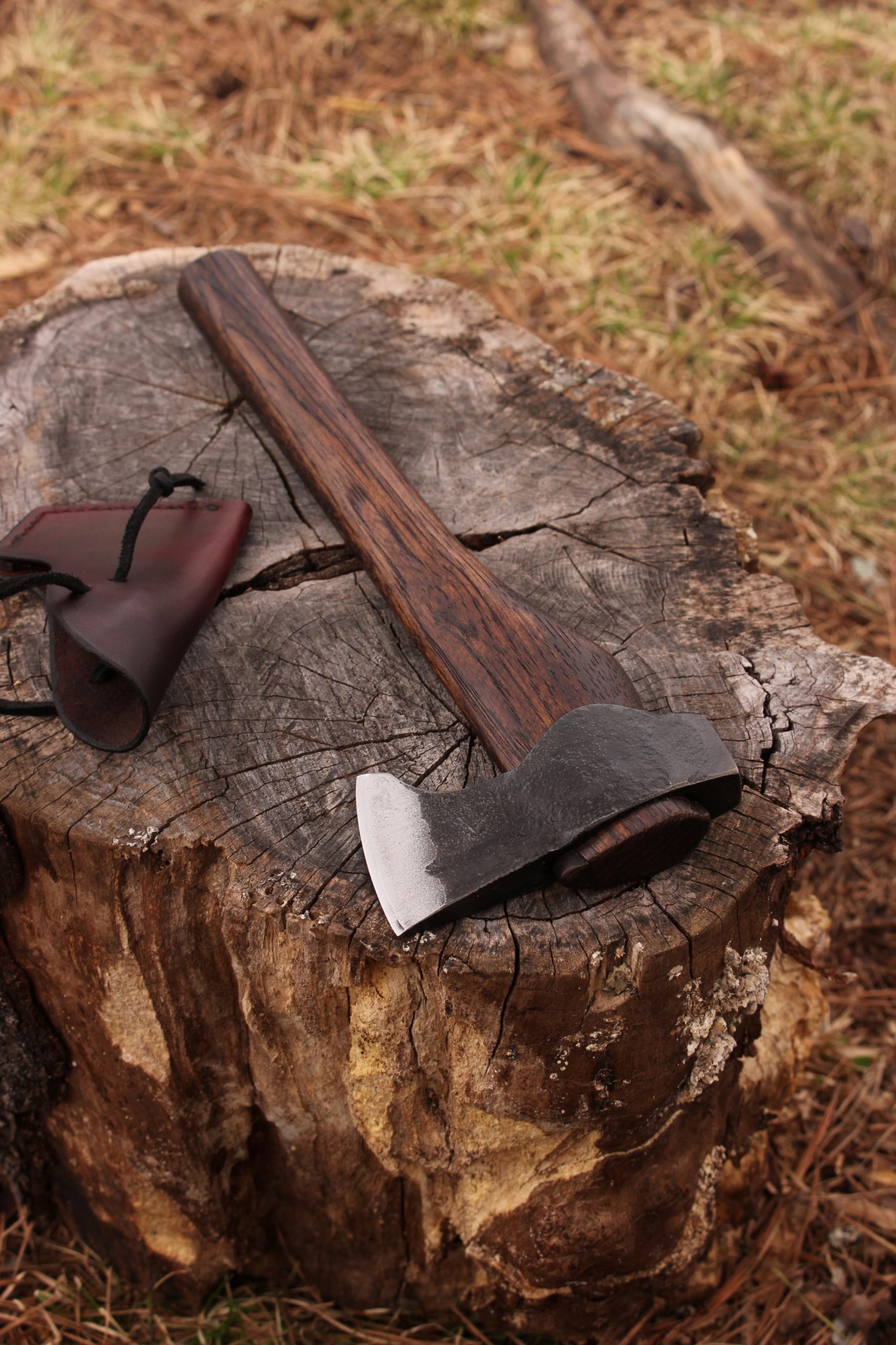 handmade, usa made, usa made axe, hatchet, chopping, wood chopping, outdoor, outdoorsman, survival, backwoodsman, hickory, axe made in america, axes made in the usa, ike bullington, wolf valley forge, valley forge, pack axe, back packing, camping, trail axe, hunting axe, trappers axe, camp axe, bush axe, belt axe, pack axe, leather shoulder rig, chopping axe, leather axe carrier, shoulder sling for axe, carpenter's axe, Wolf Valley Forge, Wolf Valley Forge axe release, Axe Wax, haversack, go back, man purse, man bag, canvas bag, reenactor, reenacting, Trekker Axe, Axe Life, handforged