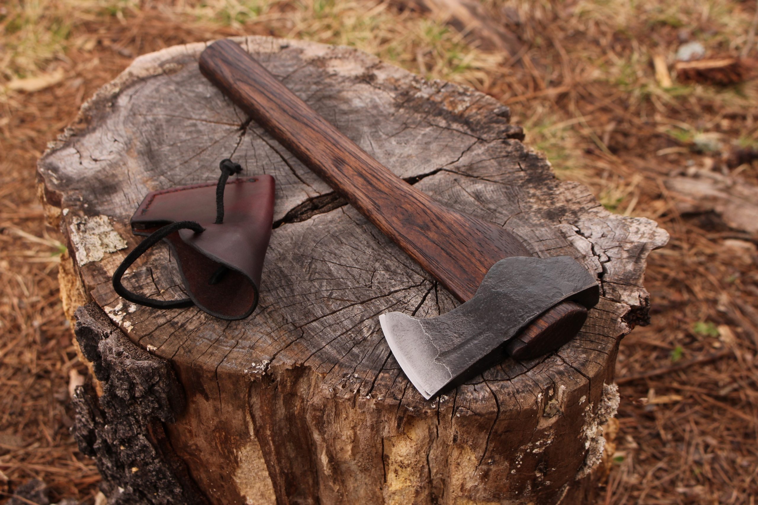 handmade, usa made, usa made axe, hatchet, chopping, wood chopping, outdoor, outdoorsman, survival, backwoodsman, hickory, axe made in america, axes made in the usa, ike bullington, wolf valley forge, valley forge, pack axe, back packing, camping, trail axe, hunting axe, trappers axe, camp axe, bush axe, belt axe, pack axe, leather shoulder rig, chopping axe, leather axe carrier, shoulder sling for axe, carpenter's axe, Wolf Valley Forge, Wolf Valley Forge axe release, Axe Wax, haversack, go back, man purse, man bag, canvas bag, reenactor, reenacting, Trekker Axe, Axe Life, handforged