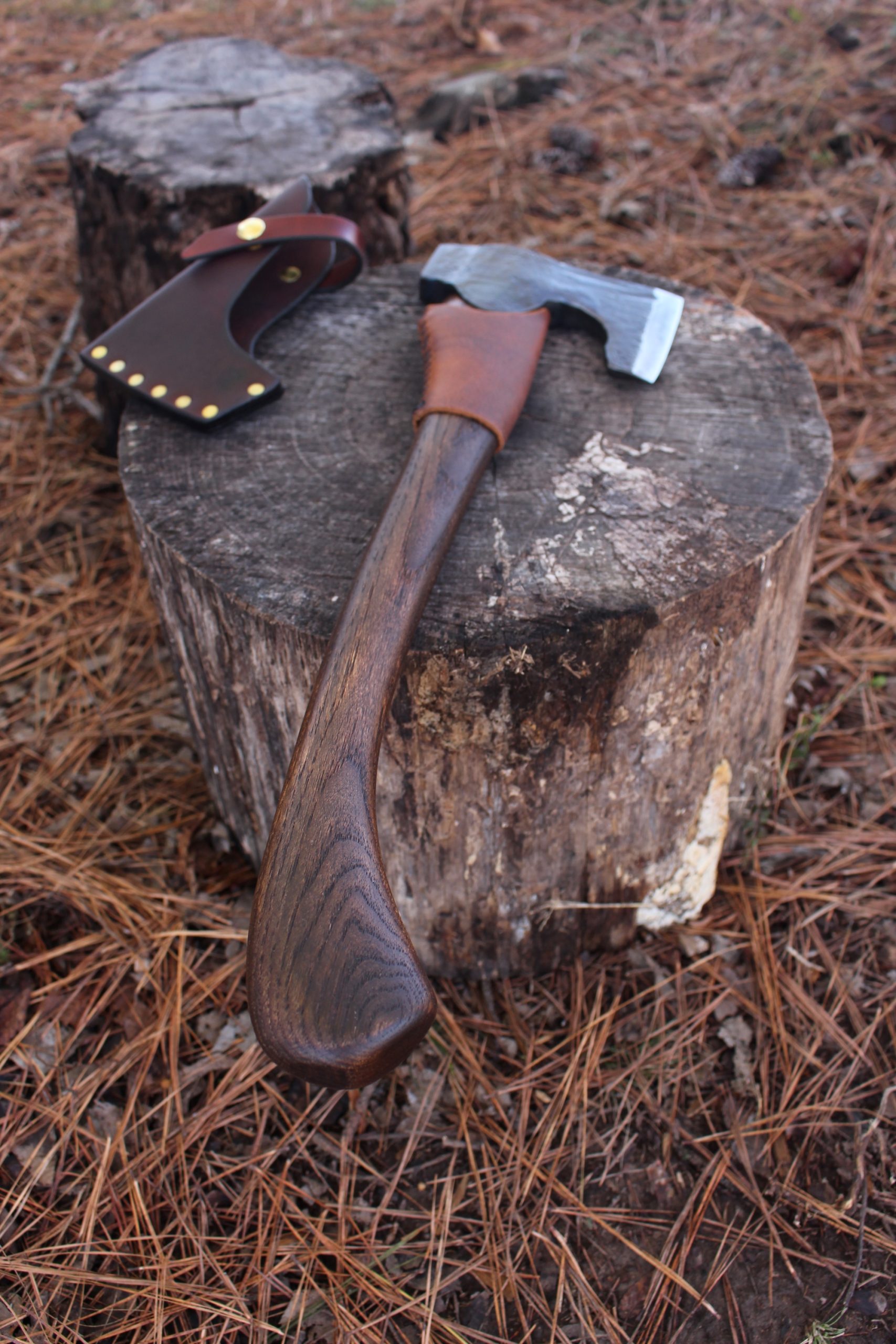 handmade, usa made, usa made axe, hatchet, chopping, wood chopping, outdoor, outdoorsman, survival, backwoodsman, hickory, axe made in america, axes made in the usa, ike bullington, wolf valley forge, valley forge, pack axe, back packing, camping, trail axe, hunting axe, trappers axe, camp axe, bush axe, belt axe, pack axe, leather shoulder rig, chopping axe, leather axe carrier, shoulder sling for axe, carpenter's axe, Wolf Valley Forge, Wolf Valley Forge axe release, Axe Wax, haversack, go back, man purse, man bag, canvas bag, reenactor, reenacting