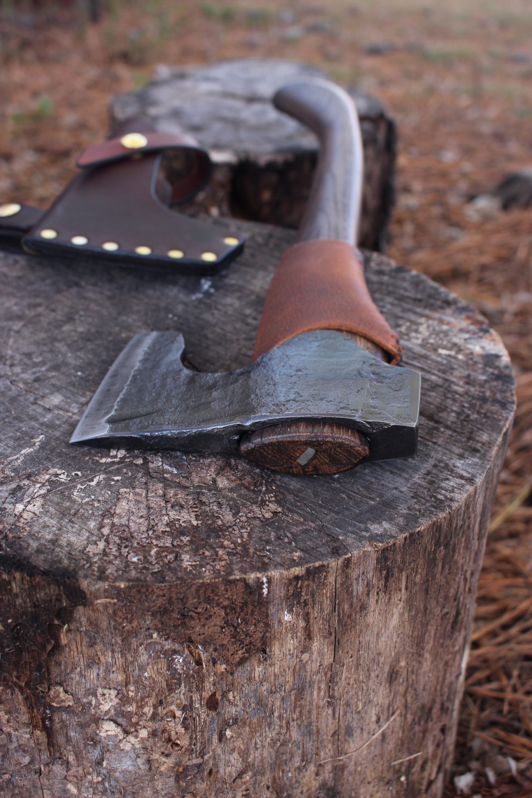 handmade, usa made, usa made axe, hatchet, chopping, wood chopping, outdoor, outdoorsman, survival, backwoodsman, hickory, axe made in america, axes made in the usa, ike bullington, wolf valley forge, valley forge, pack axe, back packing, camping, trail axe, hunting axe, trappers axe, camp axe, bush axe, belt axe, pack axe, leather shoulder rig, chopping axe, leather axe carrier, shoulder sling for axe, carpenter's axe, Wolf Valley Forge, Wolf Valley Forge axe release, Axe Wax, haversack, go back, man purse, man bag, canvas bag, reenactor, reenacting